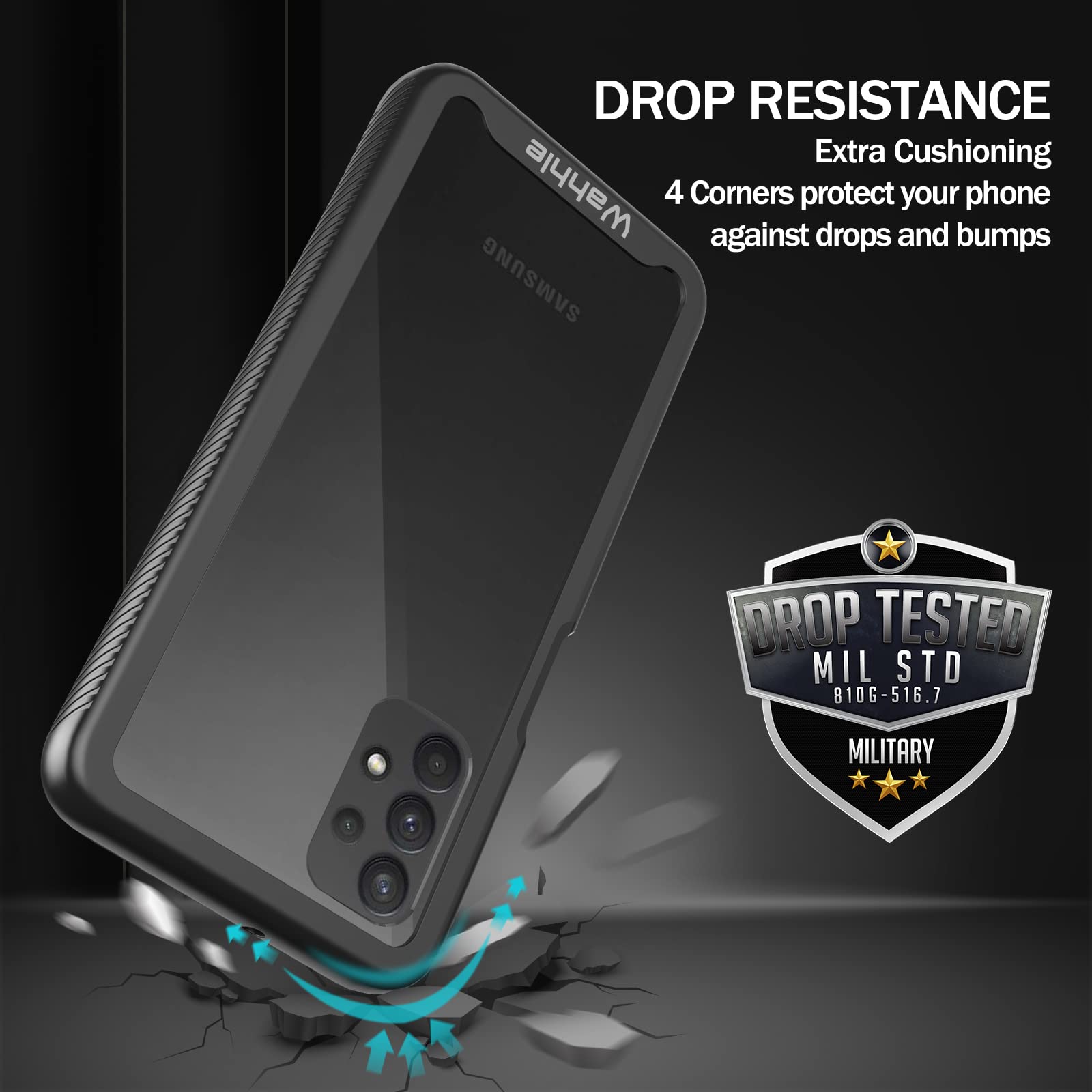 Wahhle Compatible With Samsung Galaxy A32 5G Case, Built In Screen Protector Full Body Shockproof Slim Fit Bumper Protective Pho