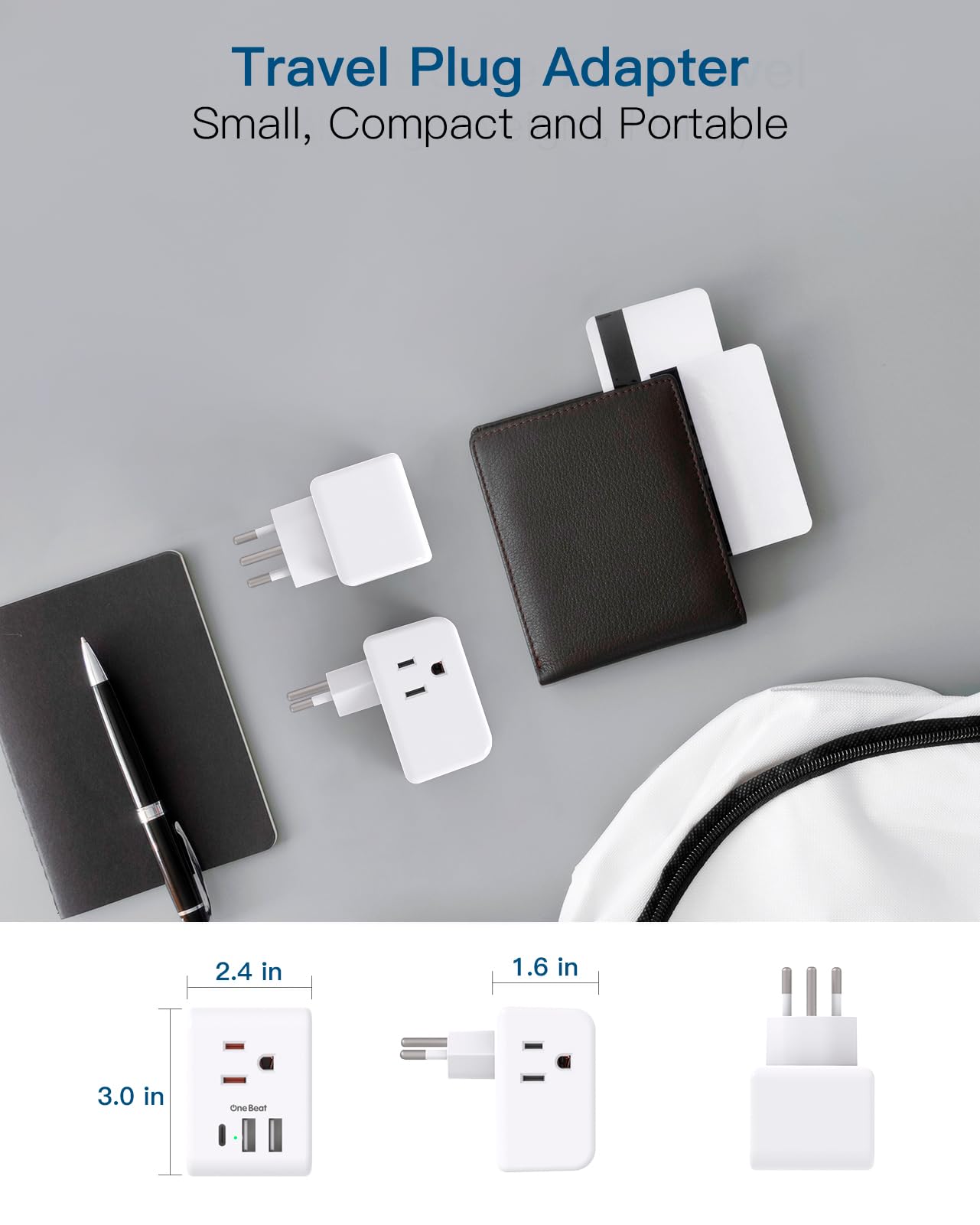 2 Pack Switzerland Travel Plug Adapter, Swiss Outlet Adapter With 3 Outlets 3 Usb Charging Ports(1 Usb C), Type J Power Adapter,
