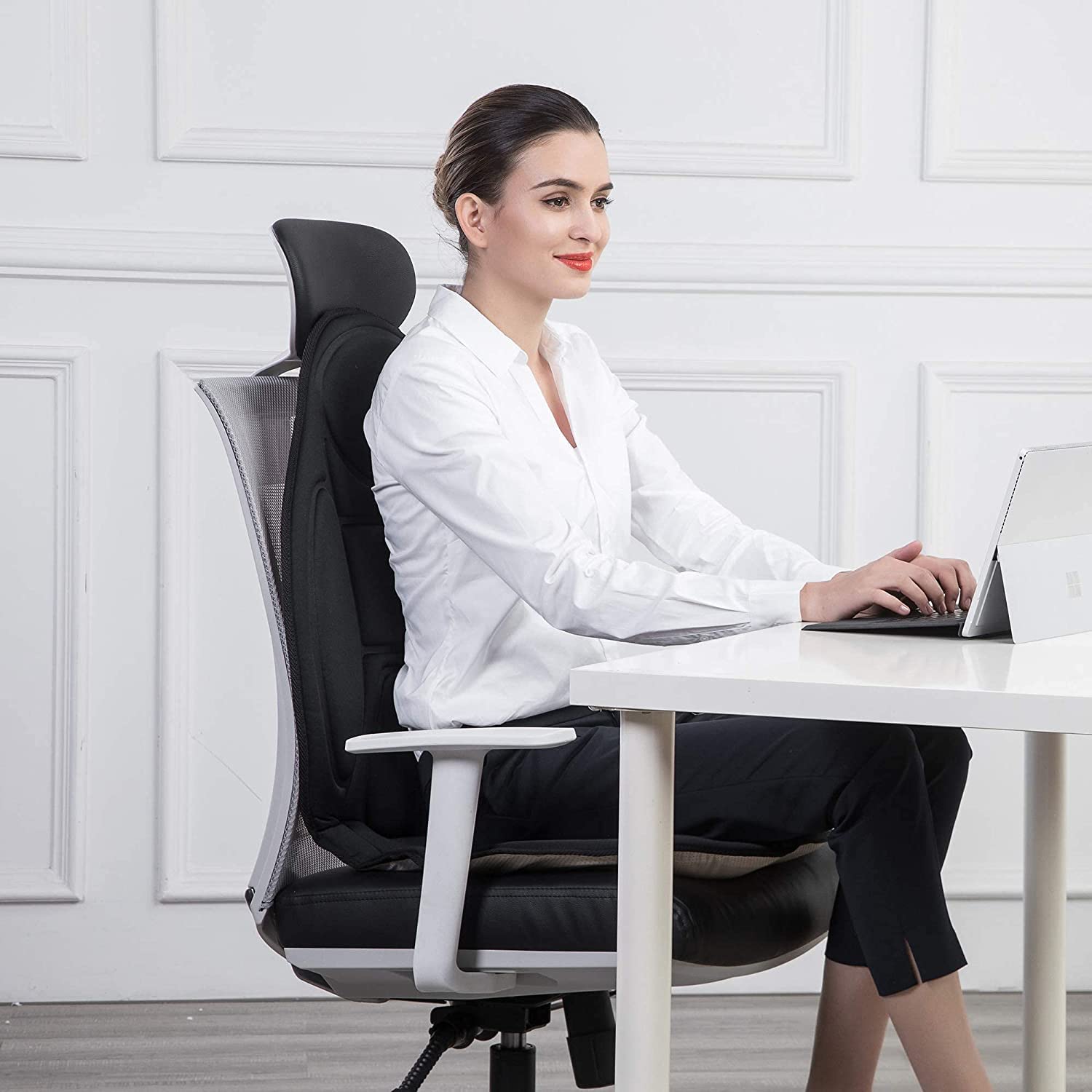 Snailax Massage Seat Cushion   Back Massager With Heat, 6 Vibration Massage Nodes & 2 Heat Levels, Massage Chair Pad For Home Of