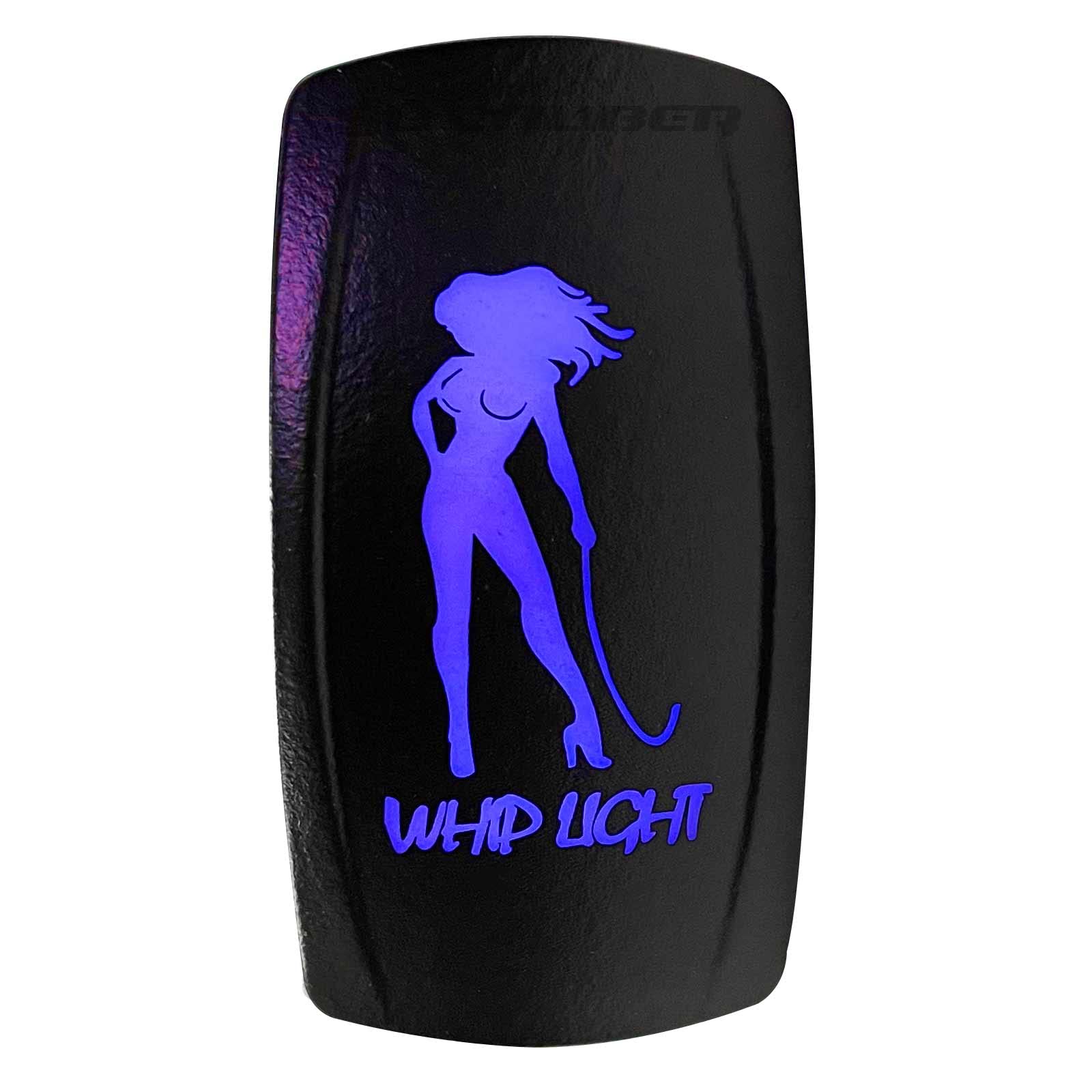 50 Caliber Racing Rocker Switch On/Off Led Backlit Blue ''Whip Light'' Utv, Auto, Boat 20A 12V (5359B2 Blue)