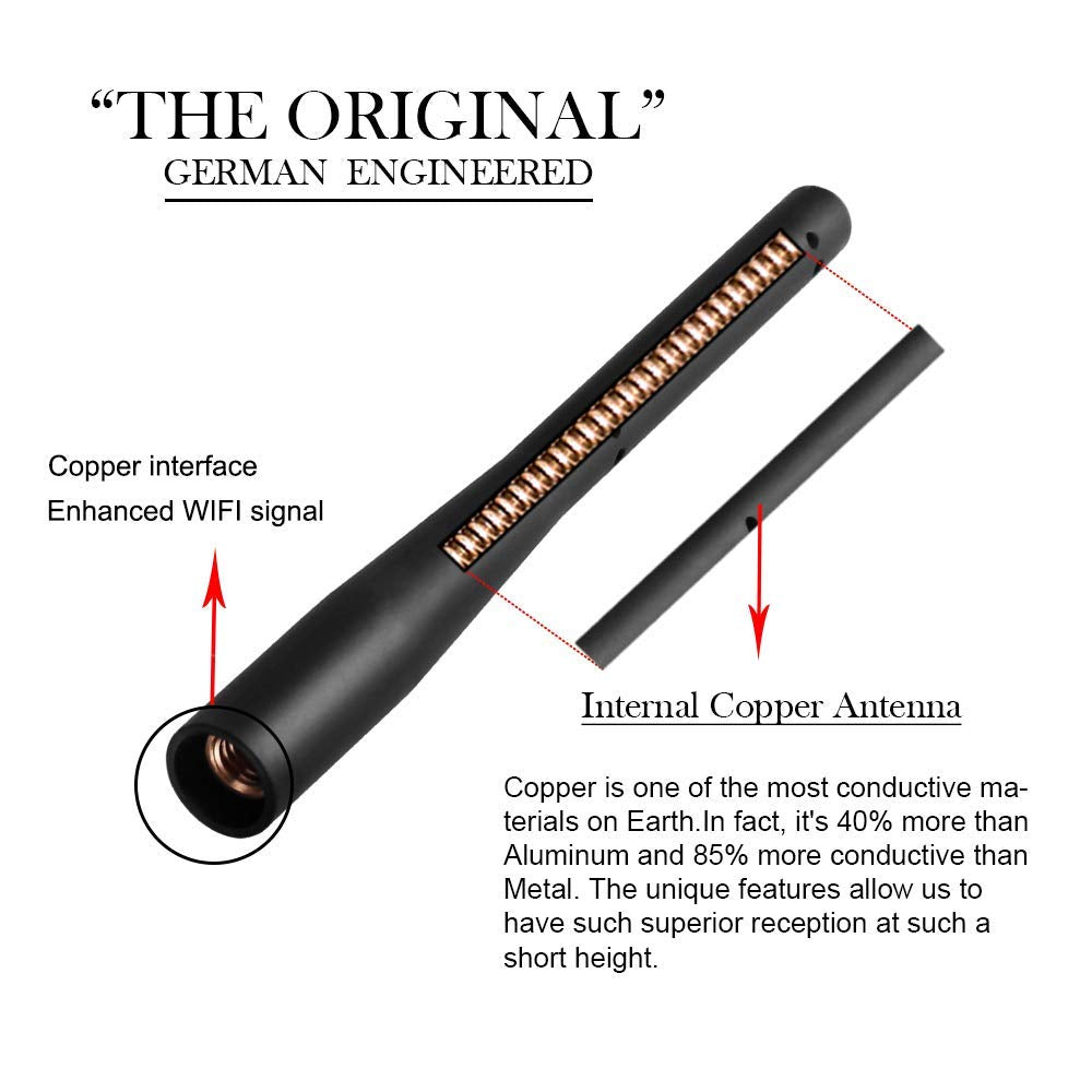 Vofono Short Antenna Compatible With Mini Cooper 2000-2025 Mini Cooper Accessories 4.5 Inch Antenna Mast Replacement