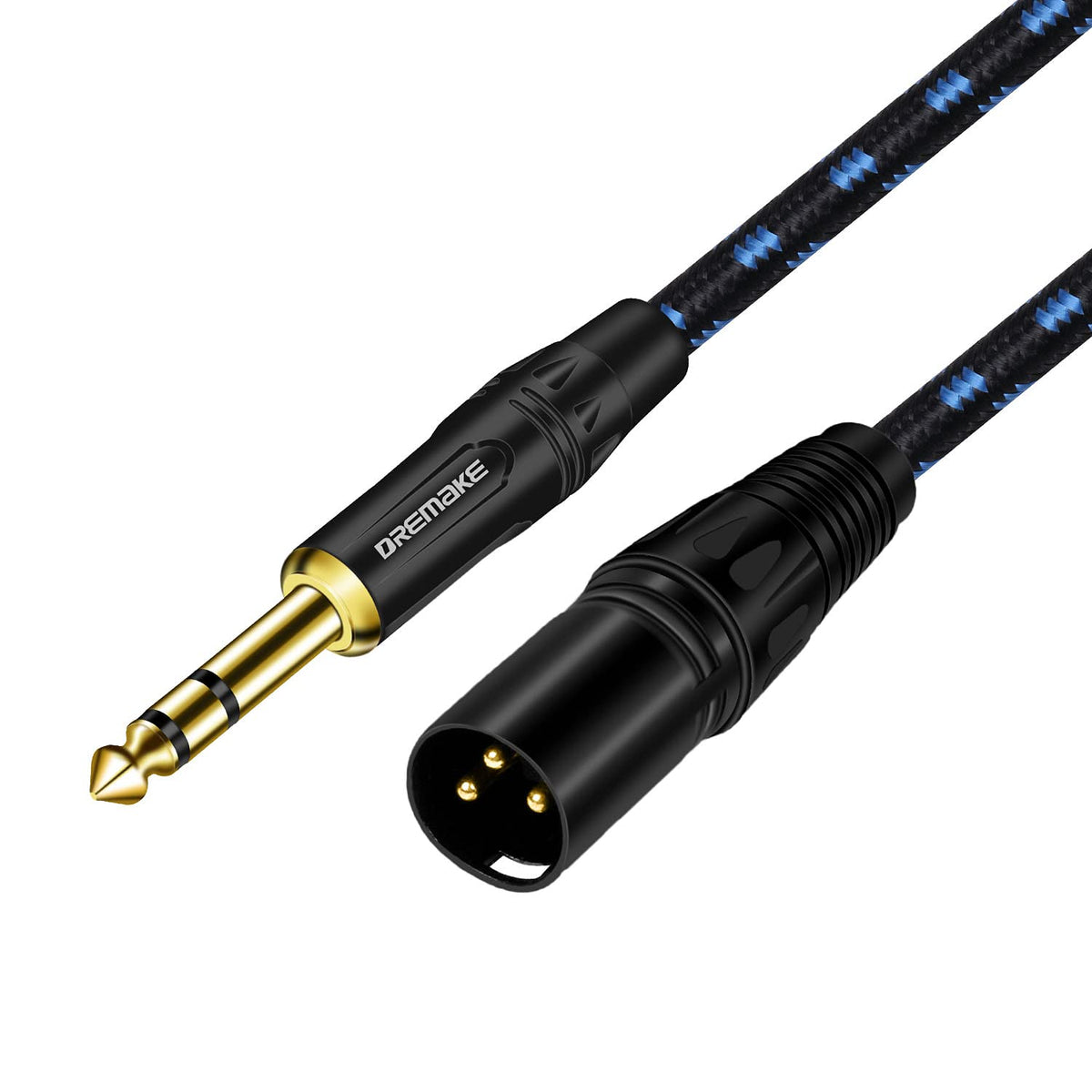 Dremake Xlr To 1/4 Inch Trs Mic Audio Cable, 3Ft Xlr 3 Pin Male To Quarter Inch 6.35Mm/6.5Mm Trs Male Balanced Interconnect Patc