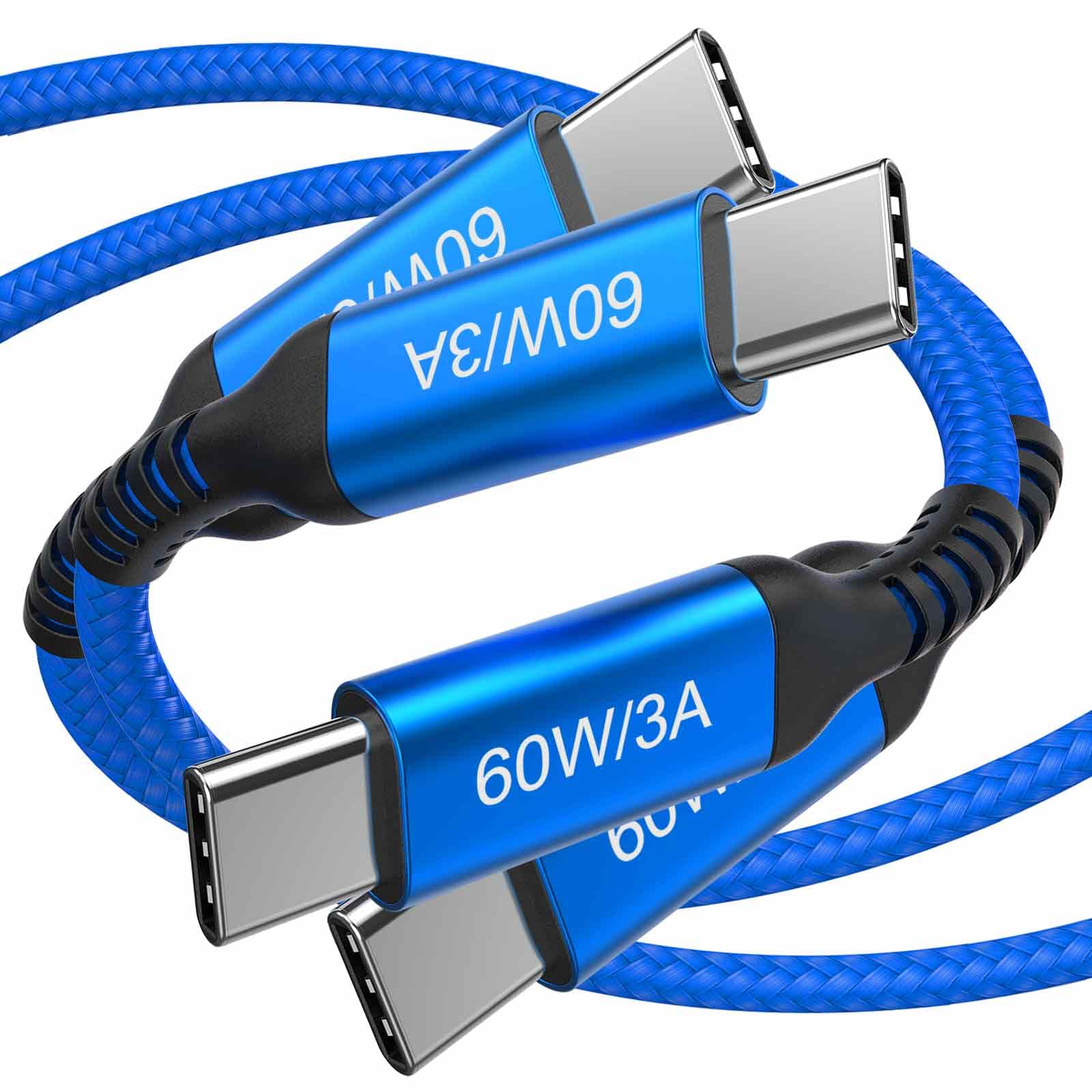 Usb C To Usb C Cable 6Ft [2 Pack], Awnuwuy 60W Type C To Type C Fast Charging Cord For Iphone 15/15 Plus,Ipad Pro 3Rd,Ipad Air 4
