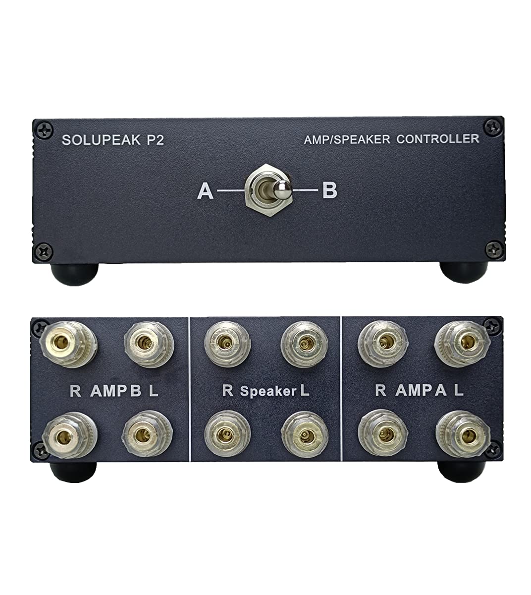 Solupeak P2 2(1) In 1(2) Out Amp Amplifier Speaker Switcher Selector Switch Splitter 2 Way Loudspeaker Control Combiner Box
