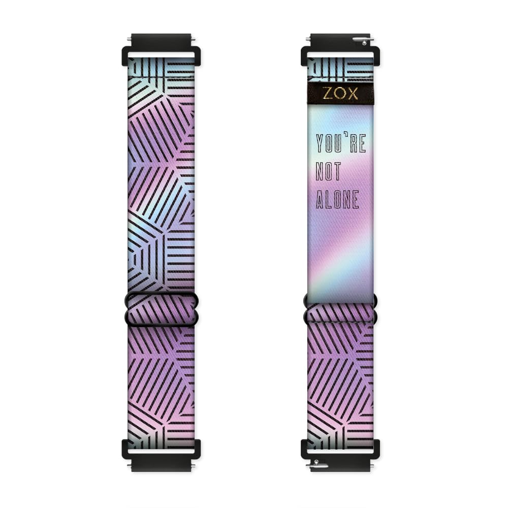 Zox Android Smart Watch Band - You 'Re Not Alone | Soft, Adjustable Elastic Band With Motivational Affirmations And Beautiful Ar