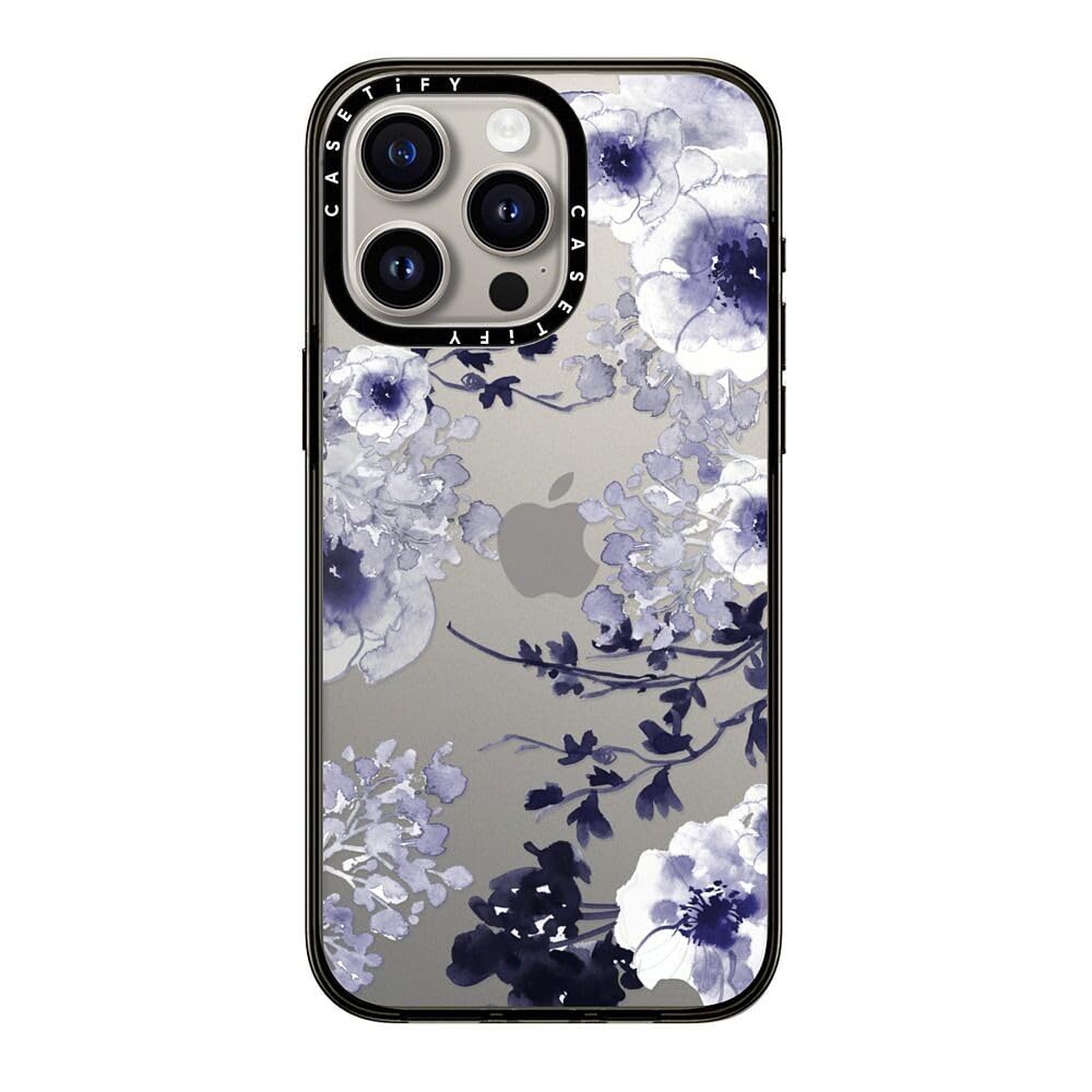 Casetify Compact Case For Iphone 15 Pro Max [2X Military Grade Drop Tested / 4Ft Drop Protection]   Blue Spring   Clear Black