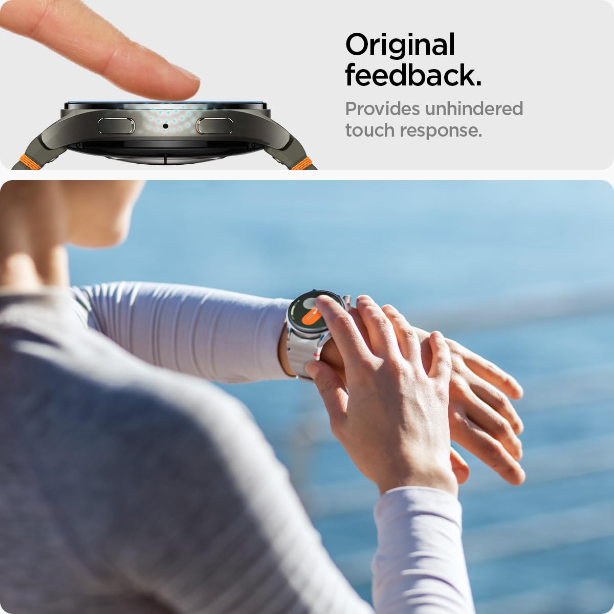 Spigen Tempered Glass Screen Protector [Glastr Ez Fit] Designed For Galaxy Watch 7 (40Mm)   2 Pack