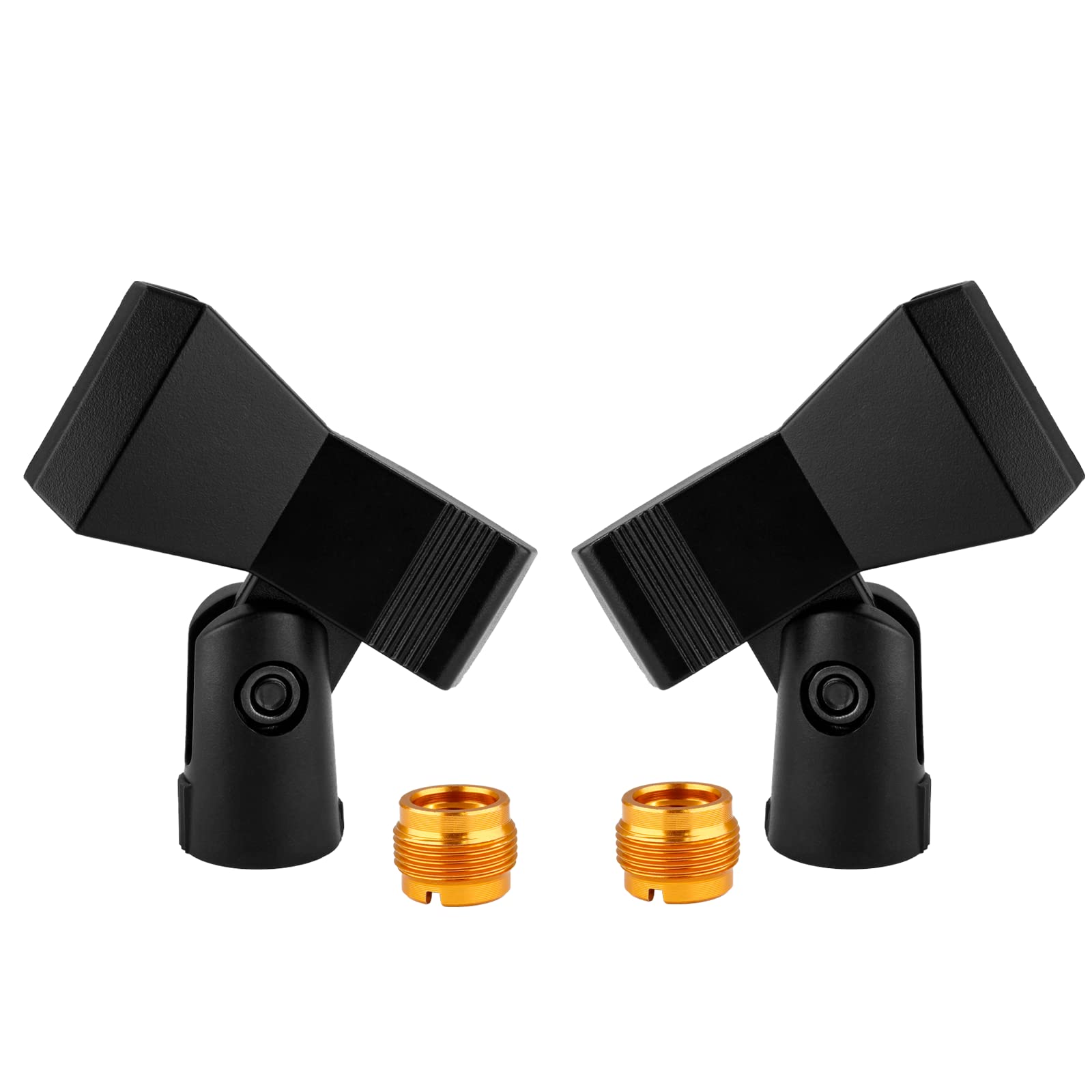 Coufce Universal Microphone Clip Holder, Adjustable Mic Butterfly Clip With Adapter For Mic Stand 5/8 Inch Male To 3/8 Inch Fema