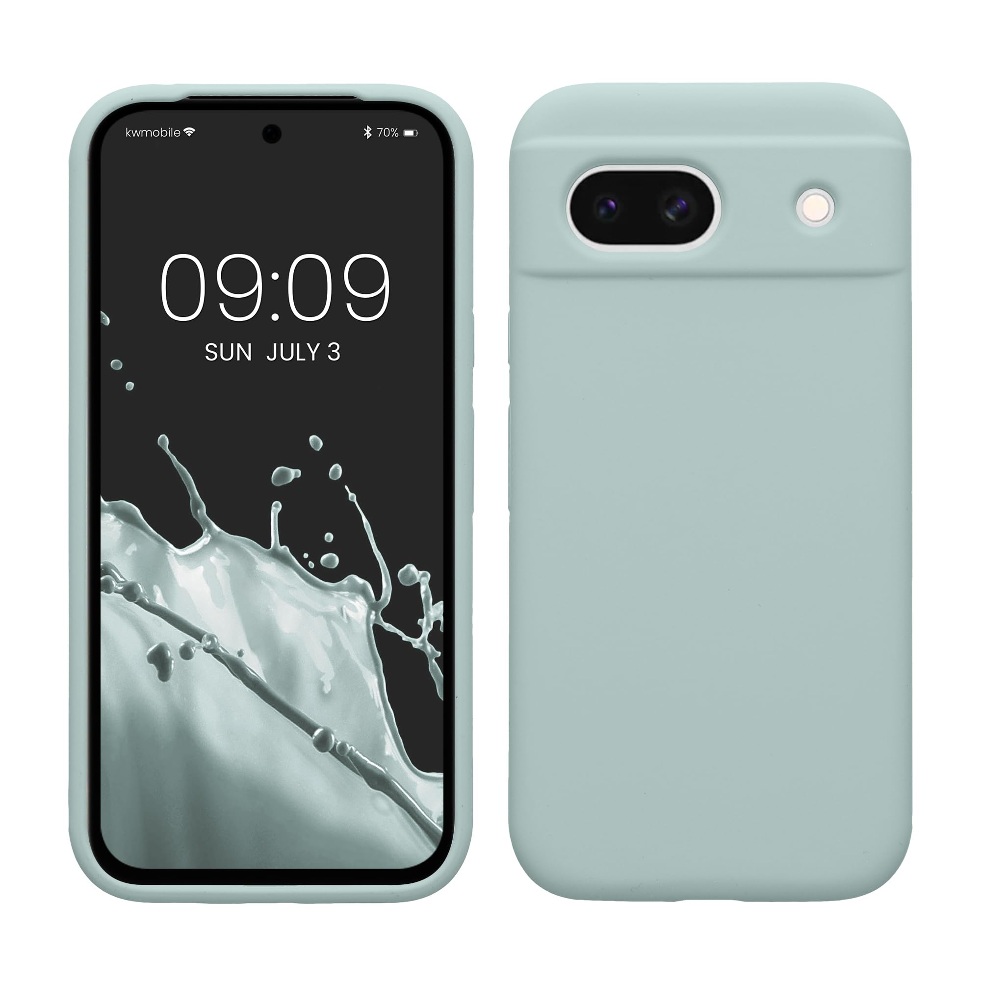 kwmobile Case Compatible with Google Pixel 8a Case - TPU Silicone Phone Cover with Soft Finish - Cool Mint