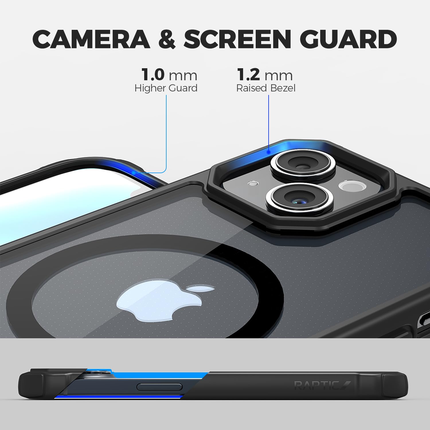 Raptic Air Magnetic For Iphone 15 Case, Shockproof Protective Clear Case, Military Grade 10Ft Drop Tested, Anti Yellowing Techno