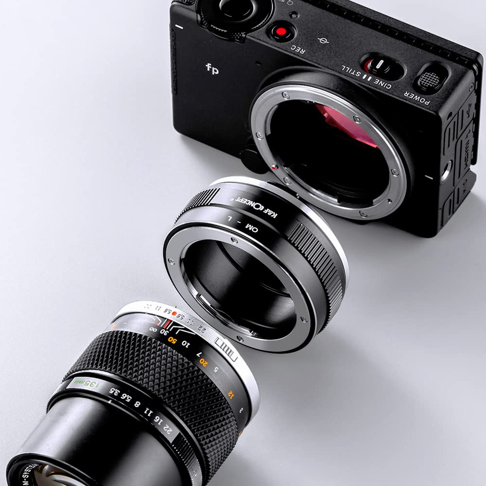 K&F Concept Lens Mount Adapter Om L Manual Focus Compatible With Olympus Om Slr Lens To L Mount Camera Body
