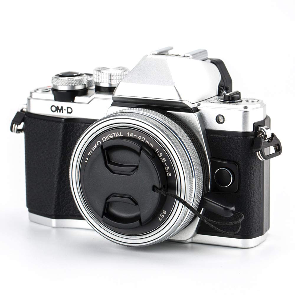 Jjc 2 Pack 37Mm Center Pinch Front Lens Cap Cover With Deluxe Lens Cap Keeper For Olympus Panasonic Canon Nikon And Other Brand