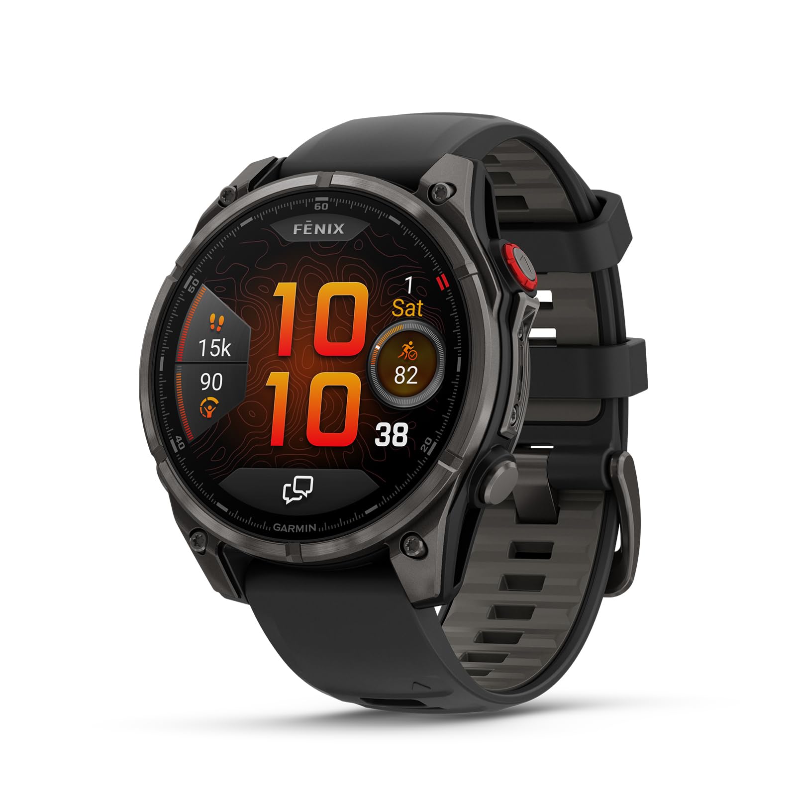Garmin fenix 8 Pro, 51mm, AMOLED Display, Premium Connected Multisport GPS Smartwatch, inReach Technology, Sapphire, Carbon Gray