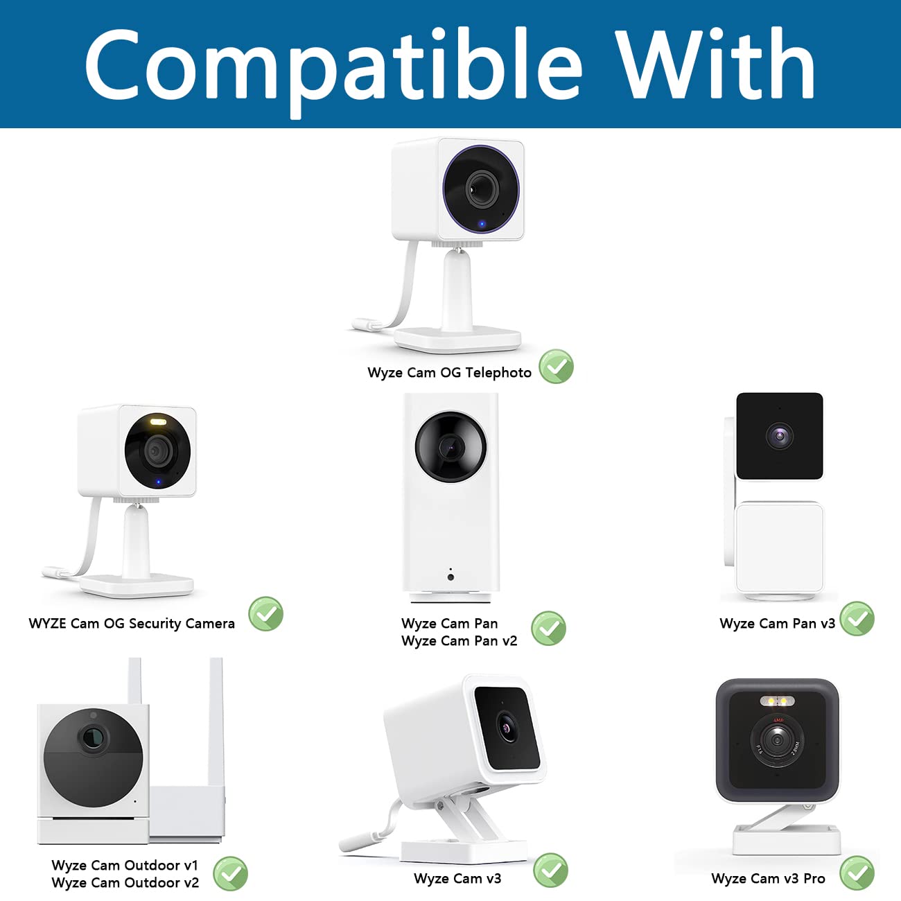 Okemeeo Gooseneck Clip Wall Mount For Wyze Cam Og And More Cameras With 1/4' Threaded Hole