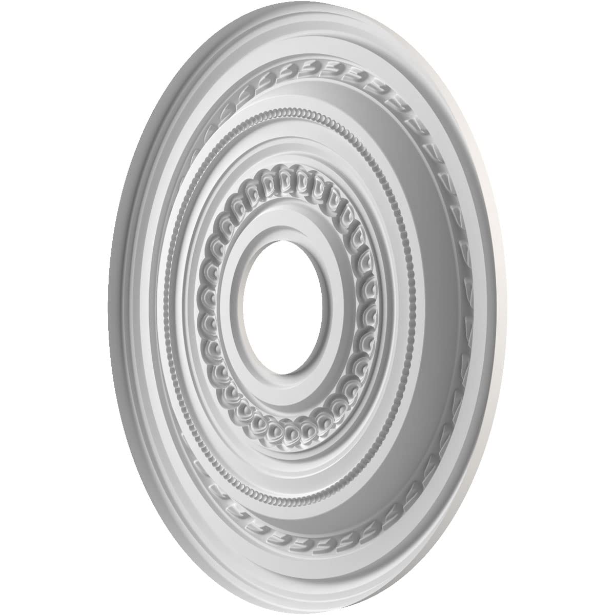 Ekena Millwork Cmp16Cogbw Cole Thermoformed Pvc Ceiling Medallion (Fits Canopies Up To 4 1/2''), 16''Od X 3 1/2''Id X 1''P, Ultr