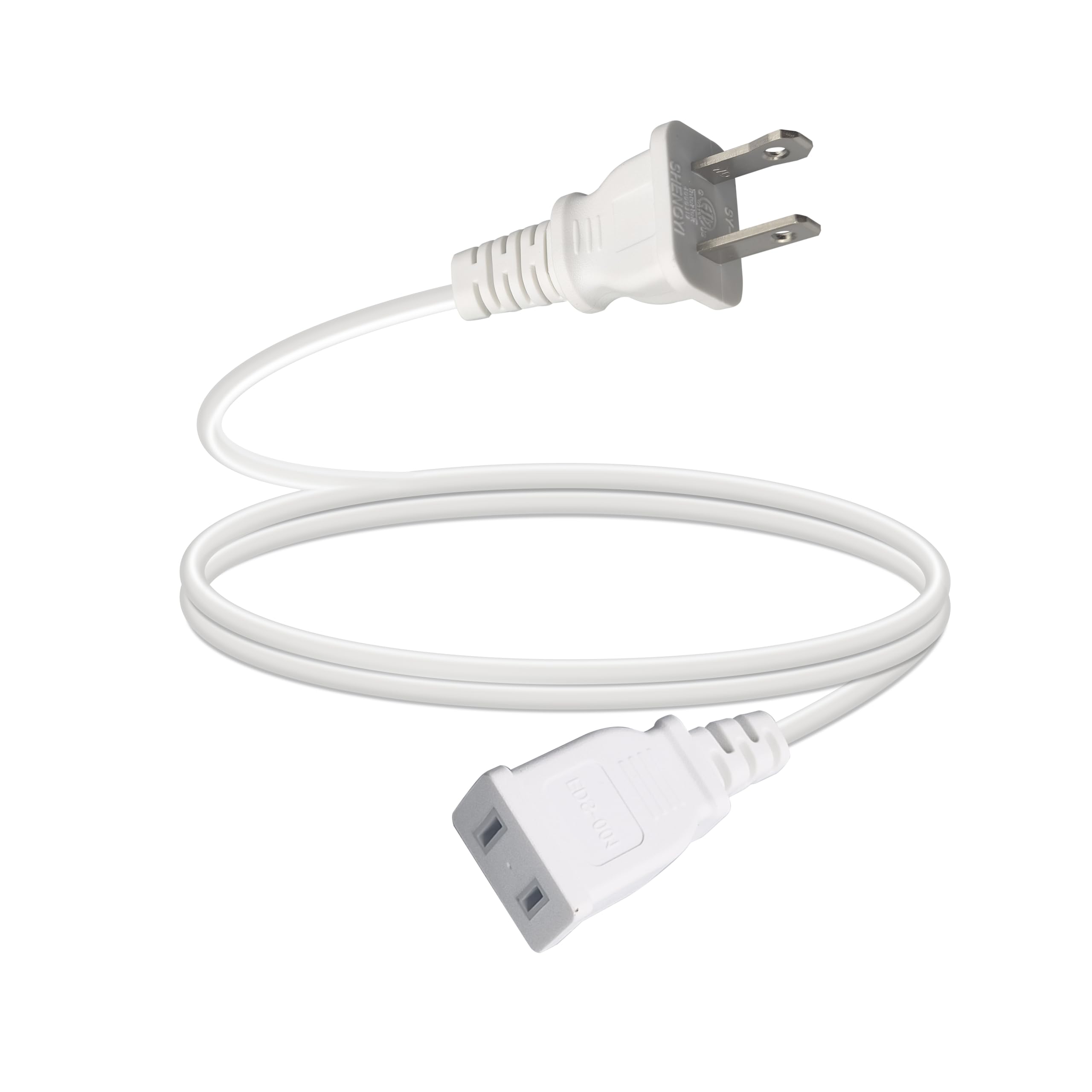 6Ft Indoor Power Extension Cord, Nisptt 2 18 Awg 2 Prong 10A 125V Polarized Plug Christmas Light Outdoor Behind Couch Extension