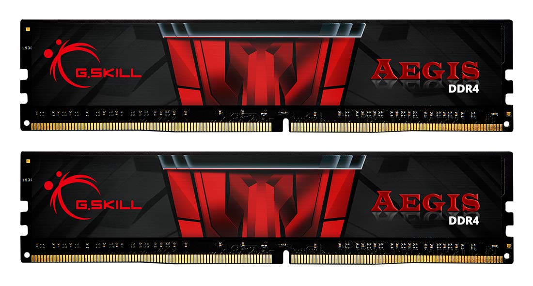 Kit Barrettes mémoire 32Go (2x16Go) DIMM DDR4 G.Skill Aegis PC4-25600 (3200 Mhz) (Noir/Rouge)
