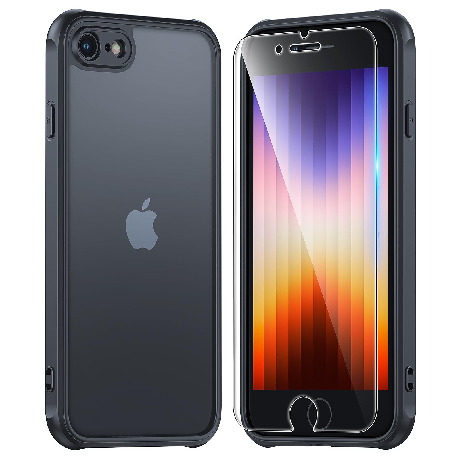 Tauri For Iphone Se Case 2022/3Rd/2020/2Rd, For Iphone 8/7 Case, With 2X Screen Protectors, Translucent Matte Slim Phone Case Fo