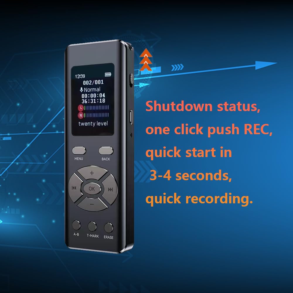 64Gb Digital Voice Recorder Mini Voice Recorder Upgraded Small Audio Recorder With Mp3&Usb For Lectures, Meetings, Interviews