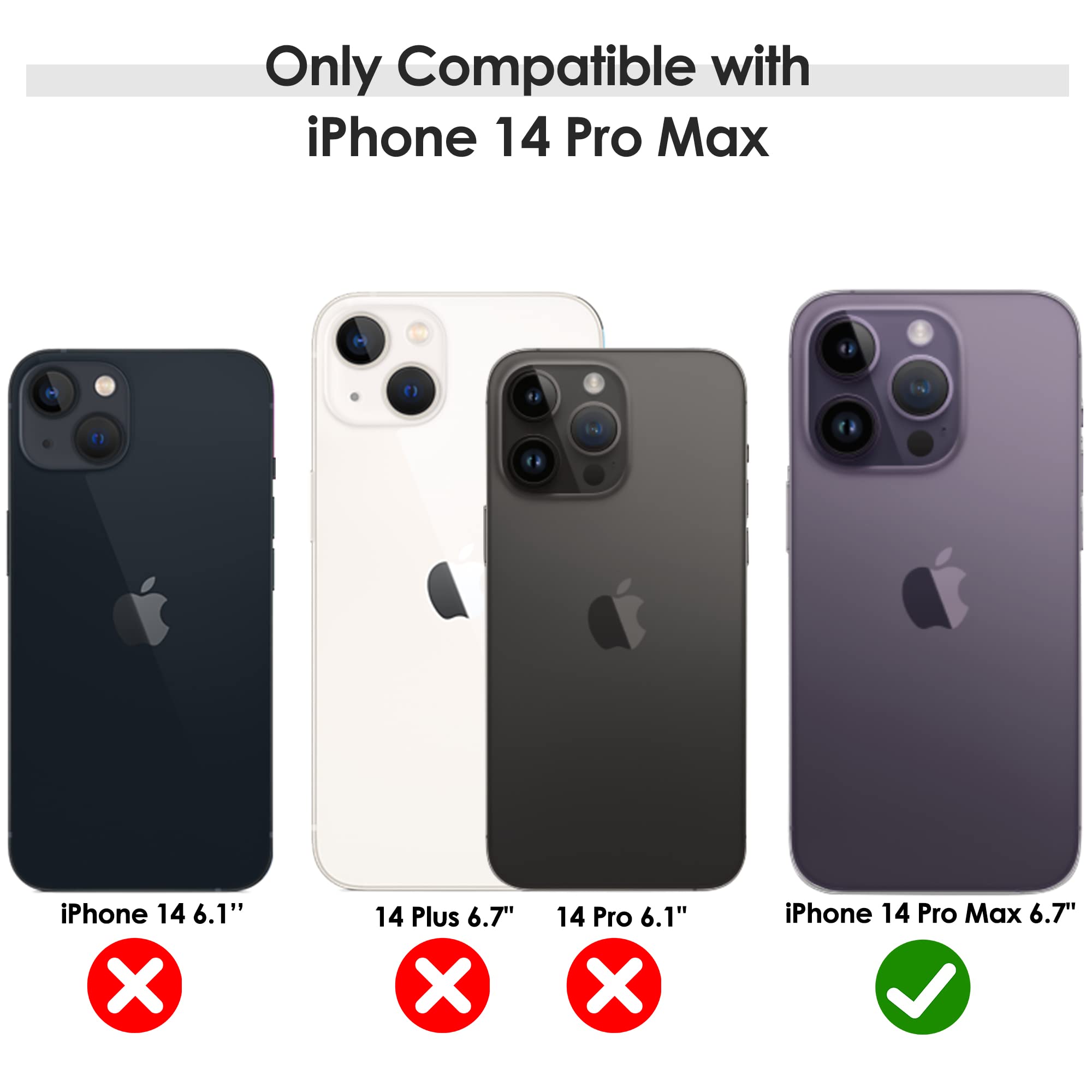 Lohasic Magnetic Designed For Iphone 14 Pro Max Case, Premium Leather [Compatible With Mag Safe] Vintage Classic Lovely Protecti