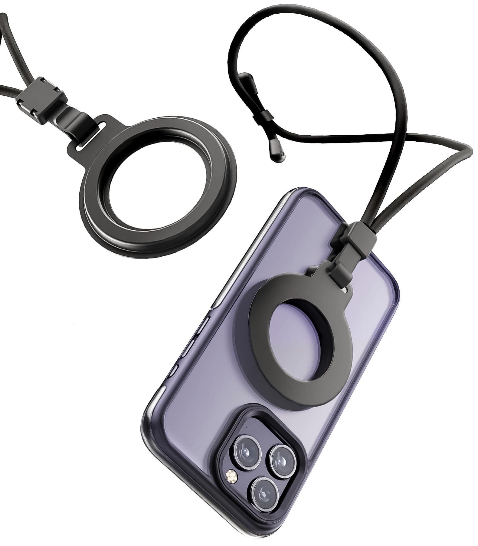 ENCASED Magnetic Neck Phone Strap, Compatible with MagSafe - Comfortable Wrist and Lanyard iPhone Holder (Neoprene Round)