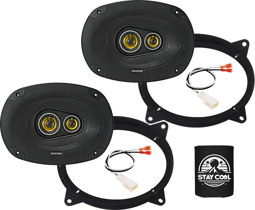 KICKER Front Door 6x9 Speakers Kit for Toyota Highlander 2014-2019 Upgrade Kit - Pair of CS Series 6x9 Inch 3-Way Speakers with
