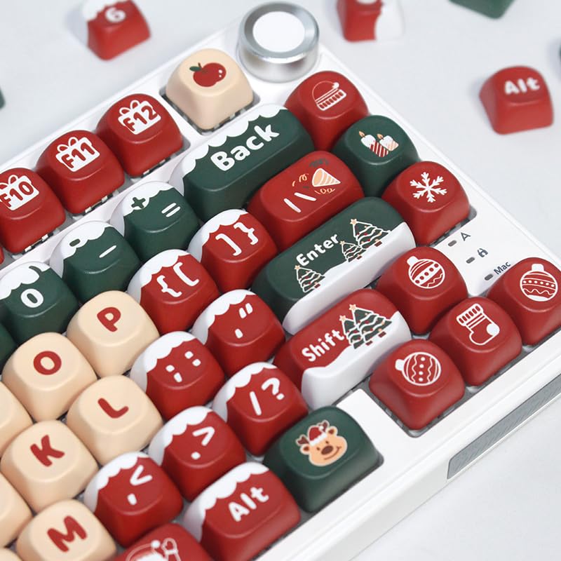 Ilycheegami Pbt Christmas Moa Xda Cute Round Keycaps Pbt Keycap Set For Girl Kids Custom Keyboard For Gateron Kailh Cherry Mx Sw