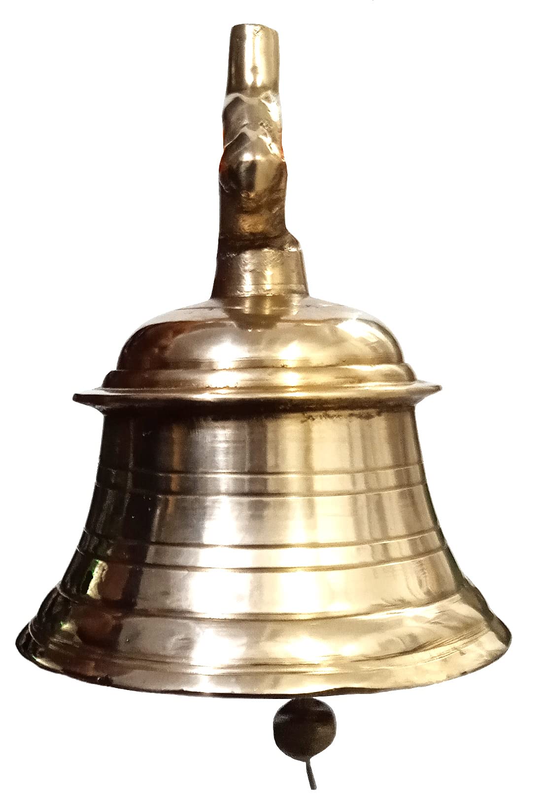 Purpledip Brass Hanging Bell: Home Temple Or Nautical Chime With Deep Resonating Sound (11004)