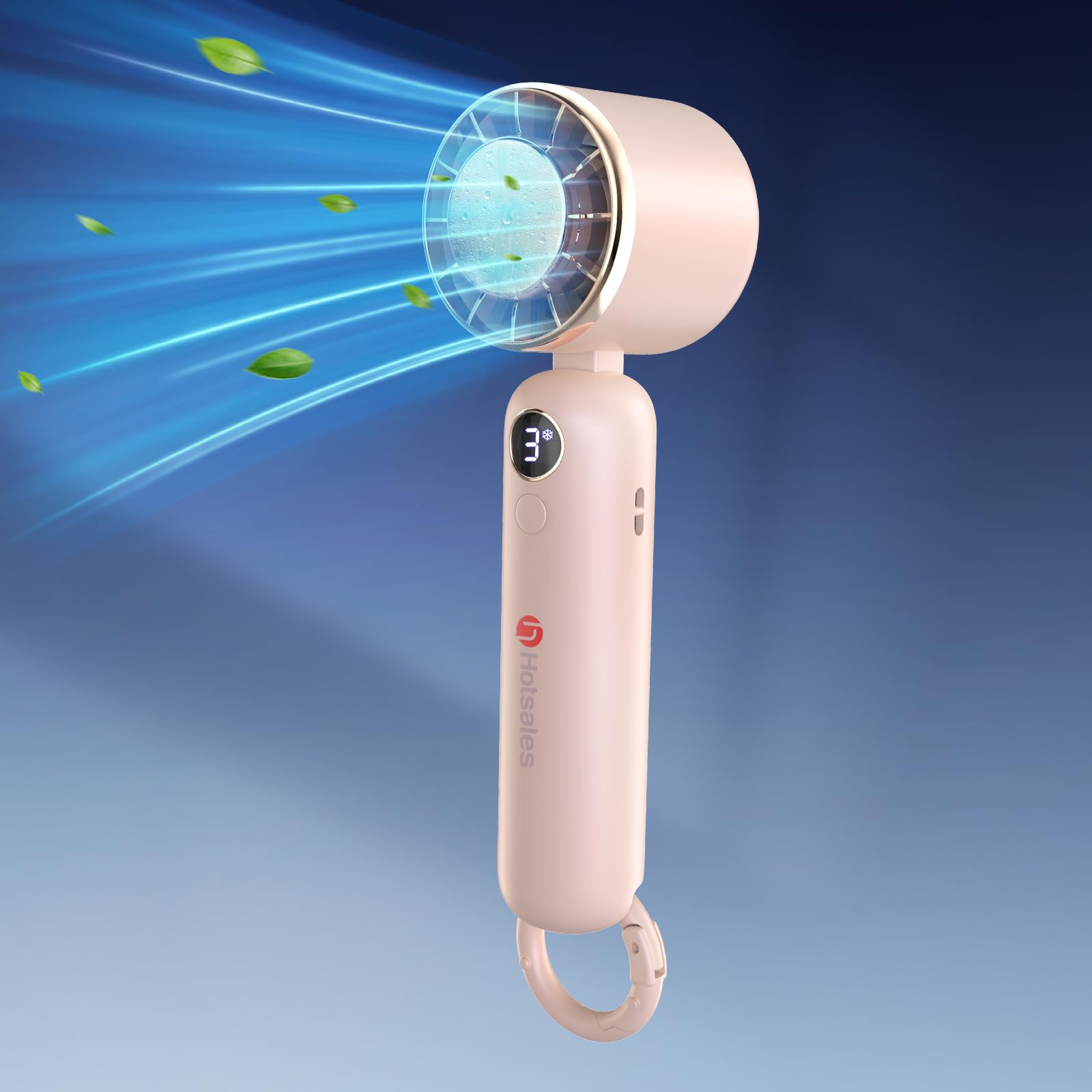 Hotsales Portable Handheld Fan, Powerful Hand Held Mini Fan, 3 Speed Usb Rechargeable 5000Mah Battery Operated Fan, Led Display,