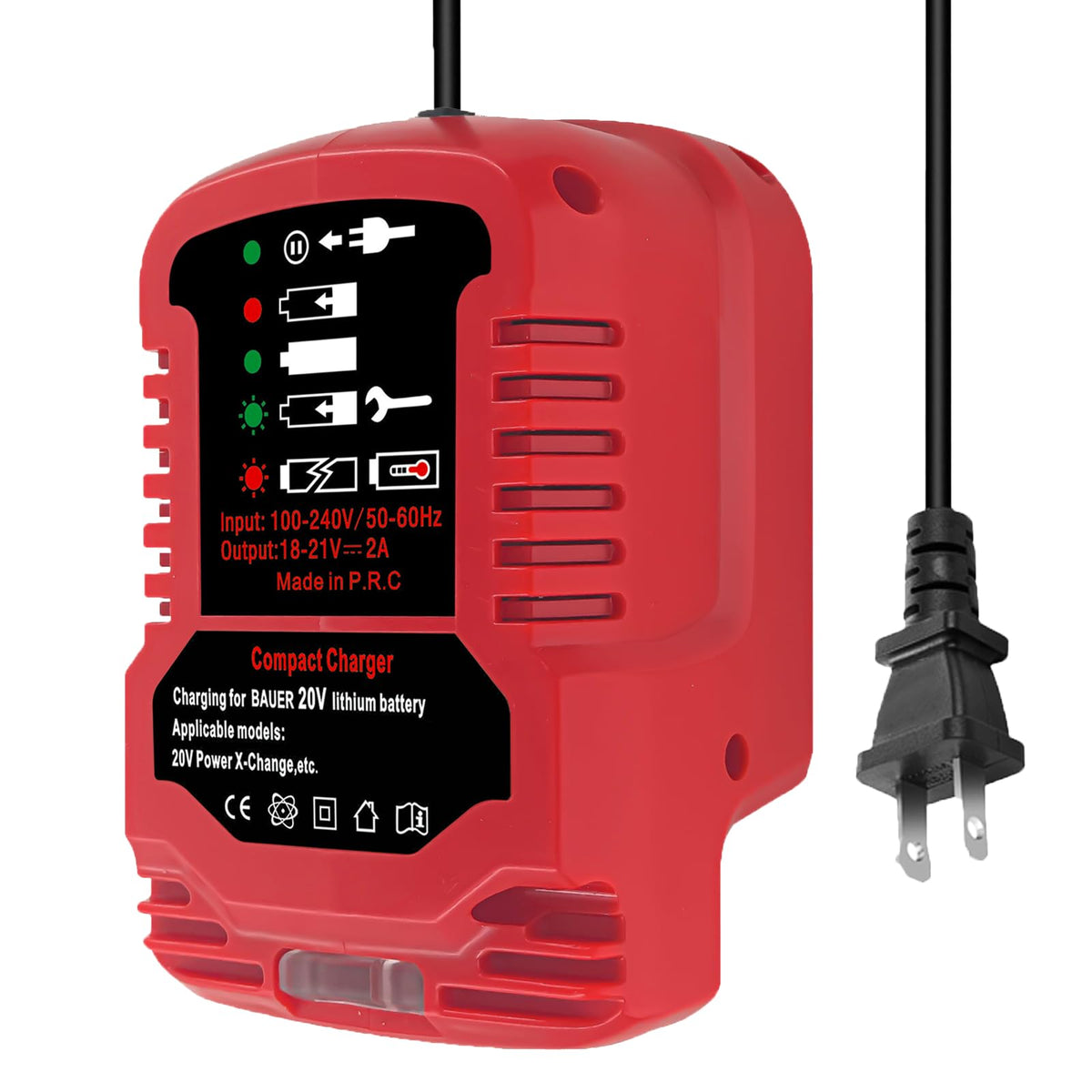 Jjxndo Mini Compact Charger For Bauer 20V Max Lithium Battery Charger
