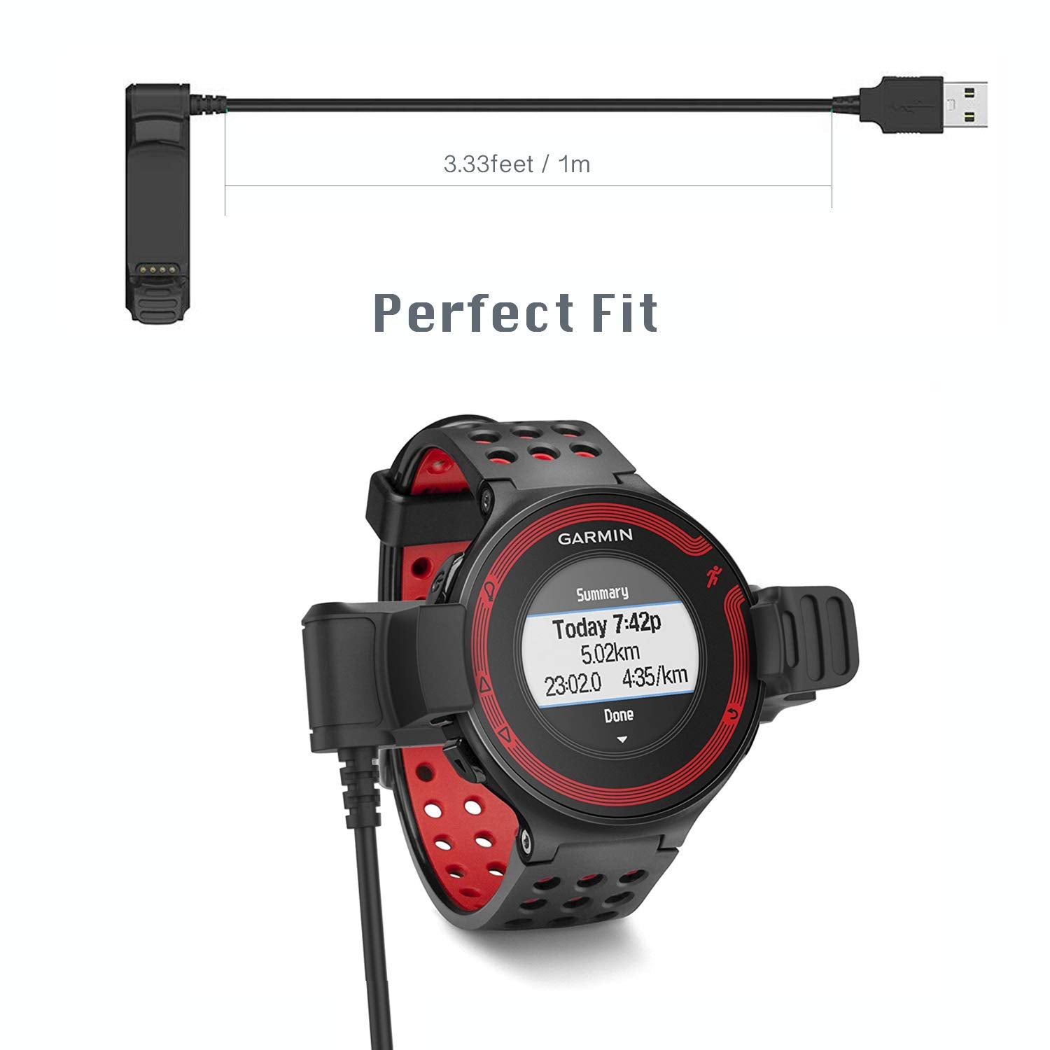 Replacement Charger Compatible With Forerunner 220, Kelifang Replacement Charging Dock Clip Compatible With Forerunner 220 Smart