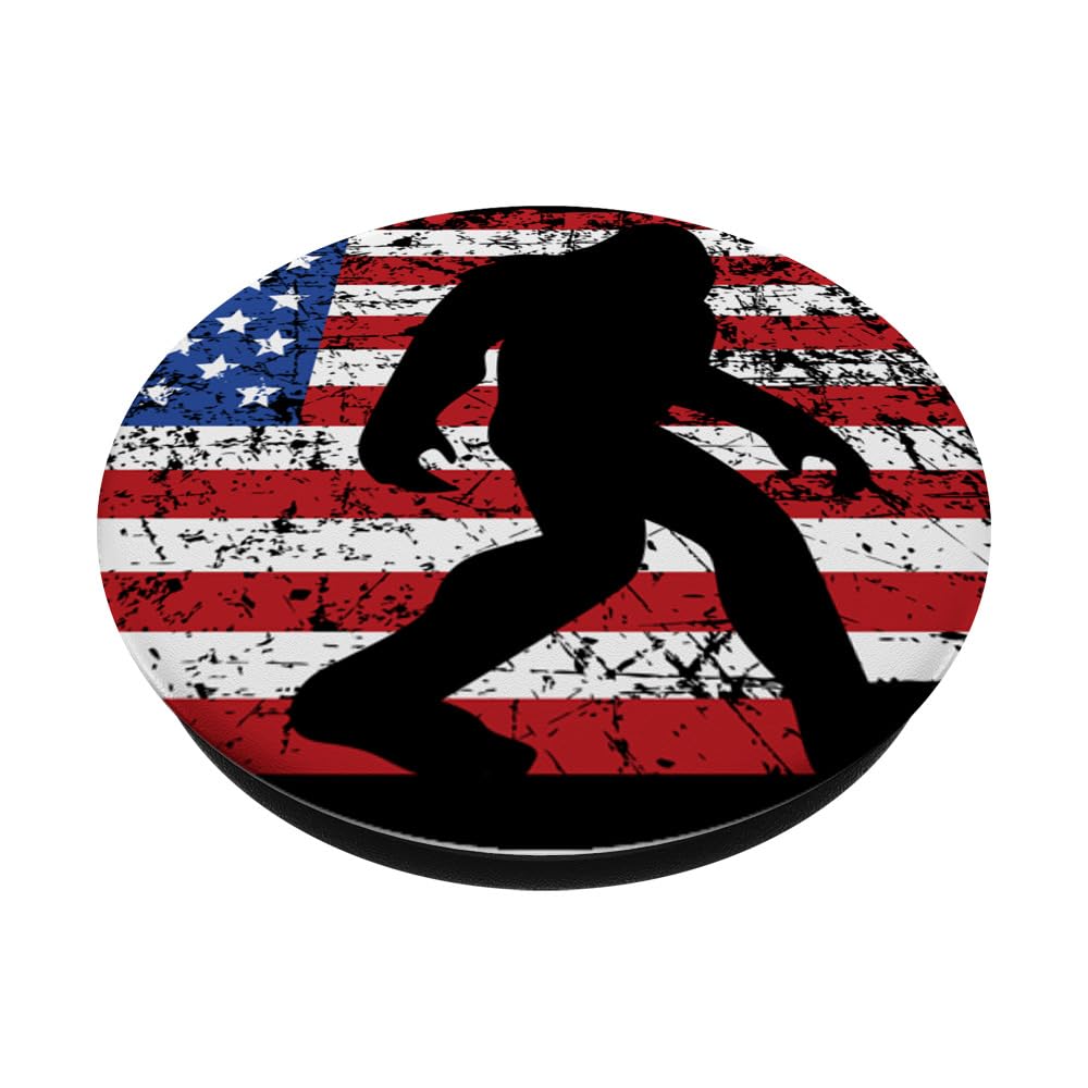 American Flag Bigfoot Black Popsockets Stand For Smartphones And Tablets Popsockets Popgrip: Swappable Grip For Phones & Tablets