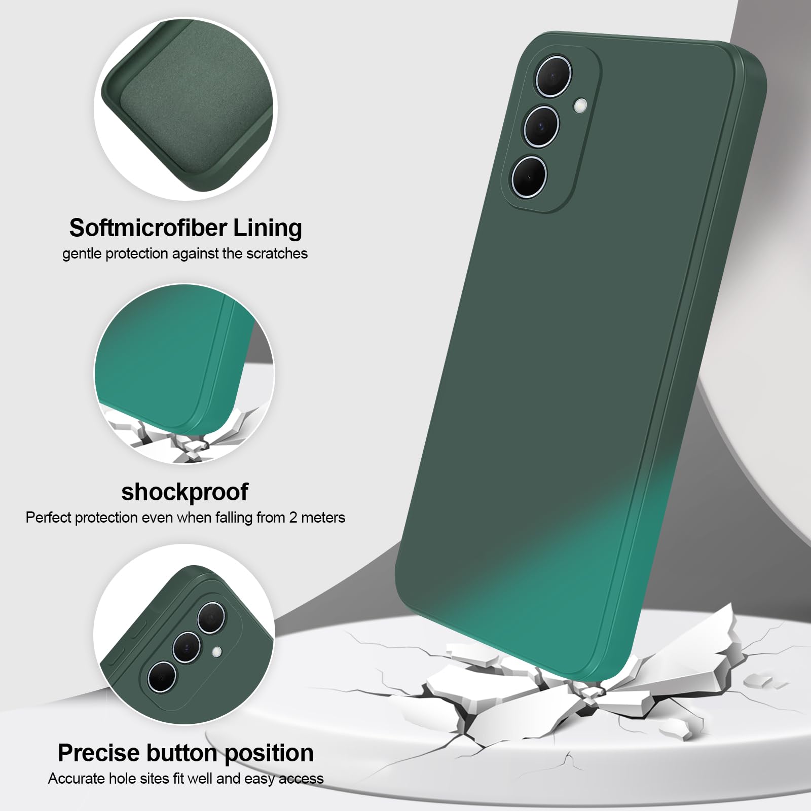 Giiyoon Silicone Case Compatible With Samsung Galaxy A35 5G, Full Body Silky Soft Touch Phone Case With Camera Protection, Shock