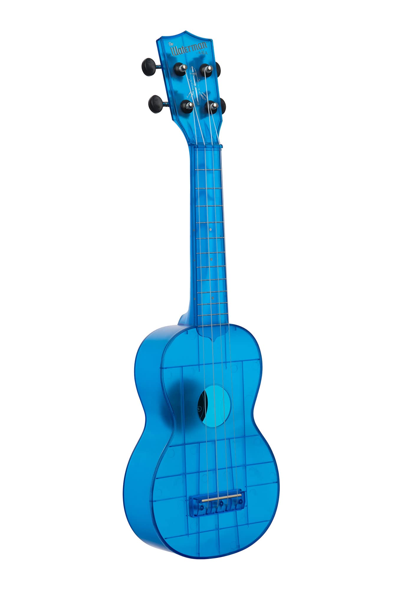 Kala Brand Music Co. The Waterman Sea Glass Collection, 4 String Ukulele, Right, Cobalt Blue, Soprano (Ka Wmt Bl S)