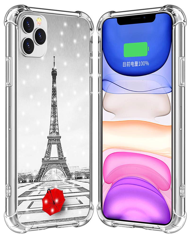 Iwone Case For Iphone 12 Pro Max Eiffel Tower Cute Rubber Durable Protective Skin Cover Patterned Compatible For Iphone 12 Pro M
