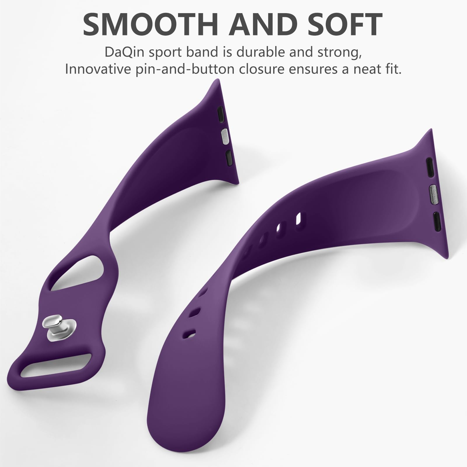 Daqin Sport Band Compatible With Apple Watch Band 49Mm 46Mm 45Mm 44Mm 42Mm For Women Men, Soft Silicone Waterproof Strap For App