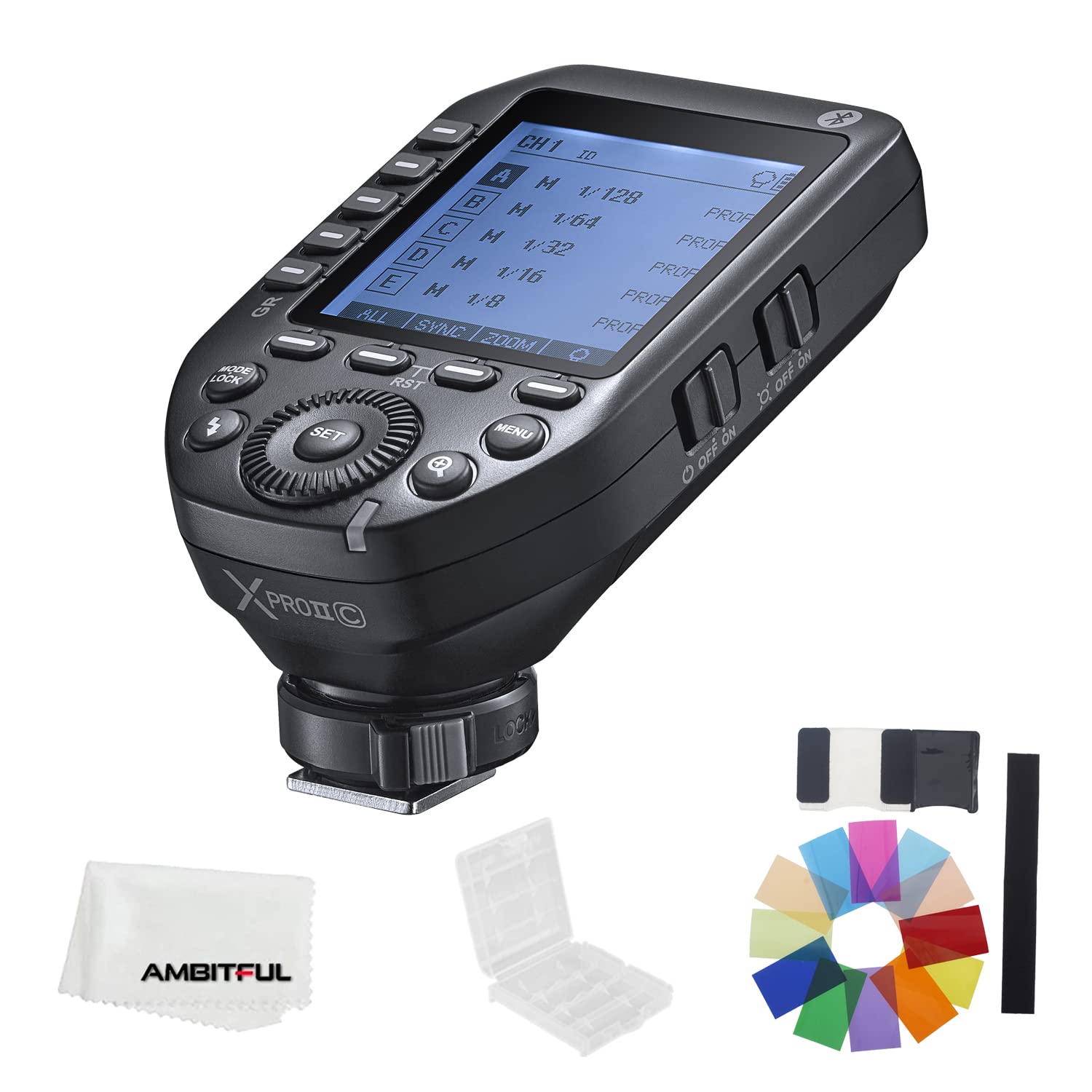 Godox Xproii C 2.4G Ttl Wireless Flash Trigger Xproiic Trigger Autoflash 1/8000S Hss Large Lcd Screen 32 Channels 16 Groups Repl