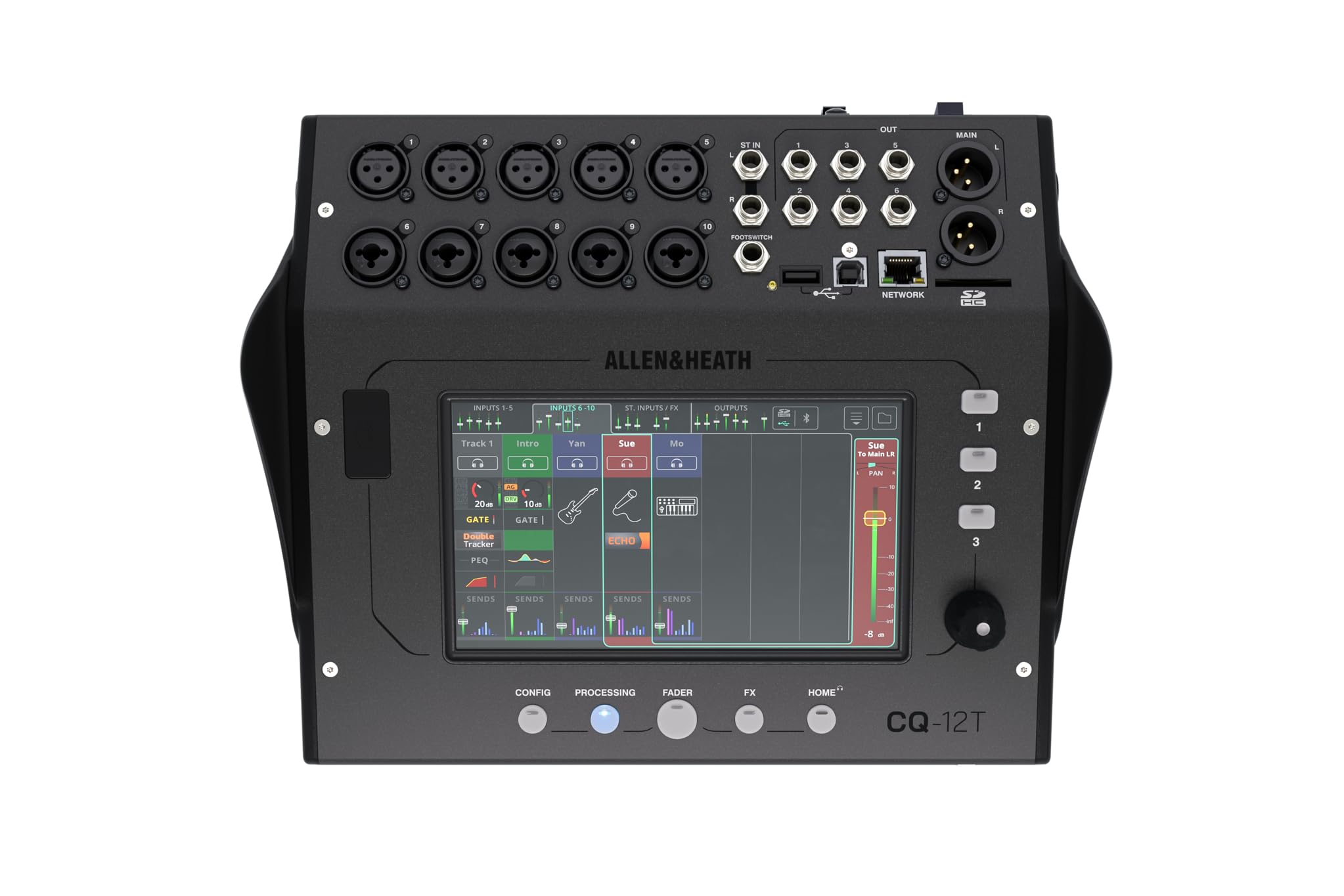 Allen & Heath Cq 12T Digital Mixer With 7' Touchscreen And Bluetooth Connectivity