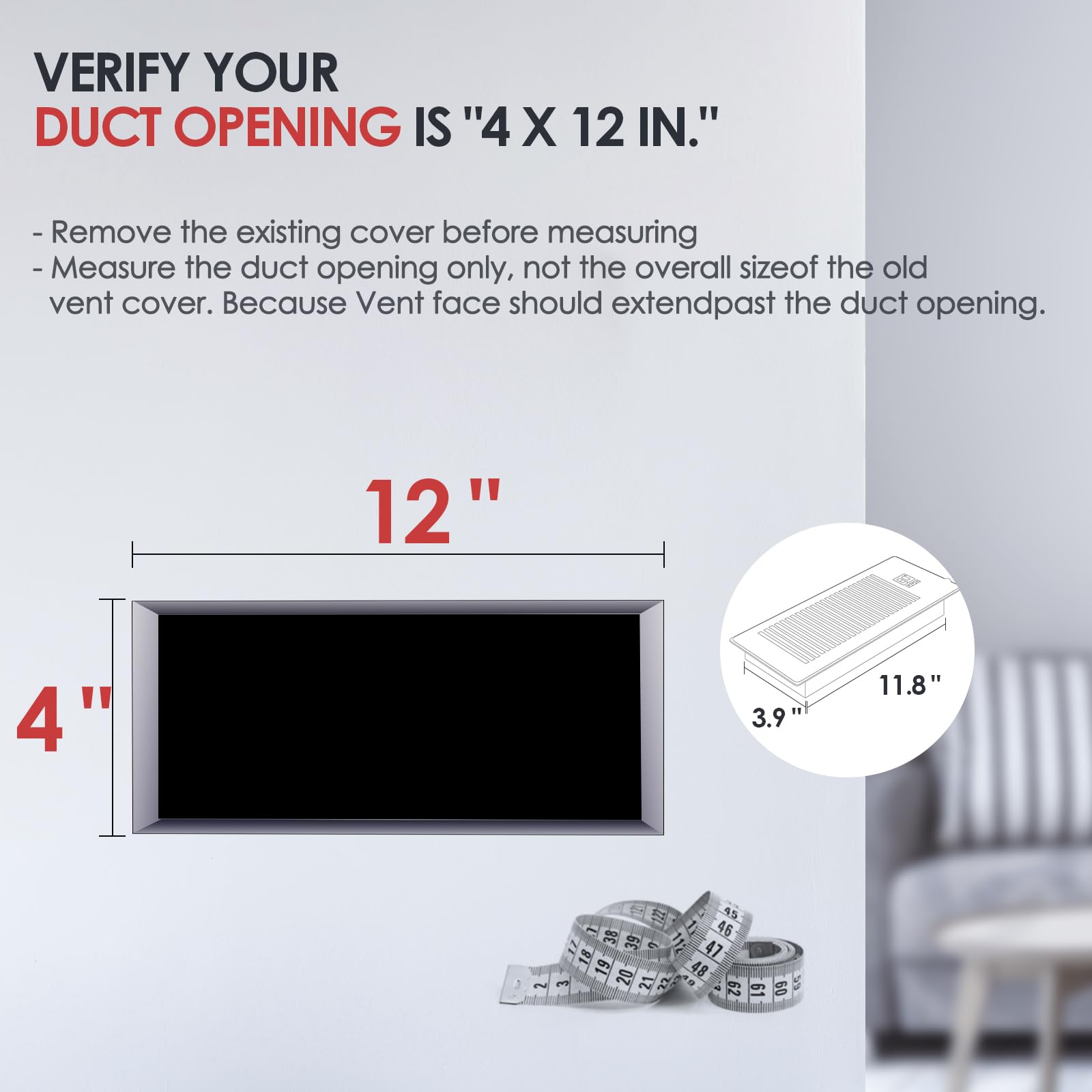 Biowind Quiet Register Booster Fan Fits 4'' X 12'' Register Holes, 10 Speed Smart Heating Cooling Ac Vent Fan With Remote Contro