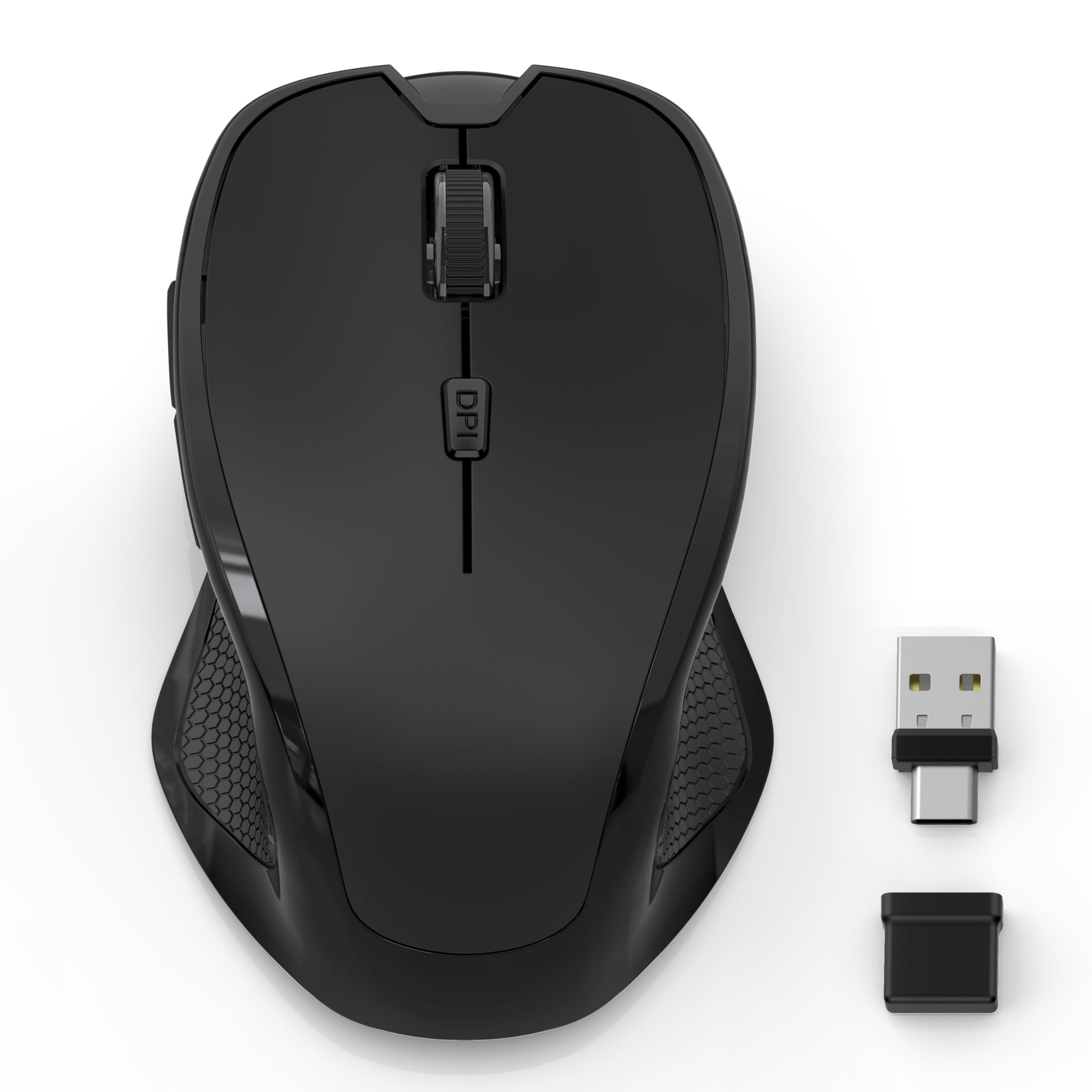 Azmall Wireless Bluetooth Mouse for MacBook, Laptop, iPad Air/Pro, Rechargeable Silent Optical Mouse with Jiggler, Dual Mode Blu