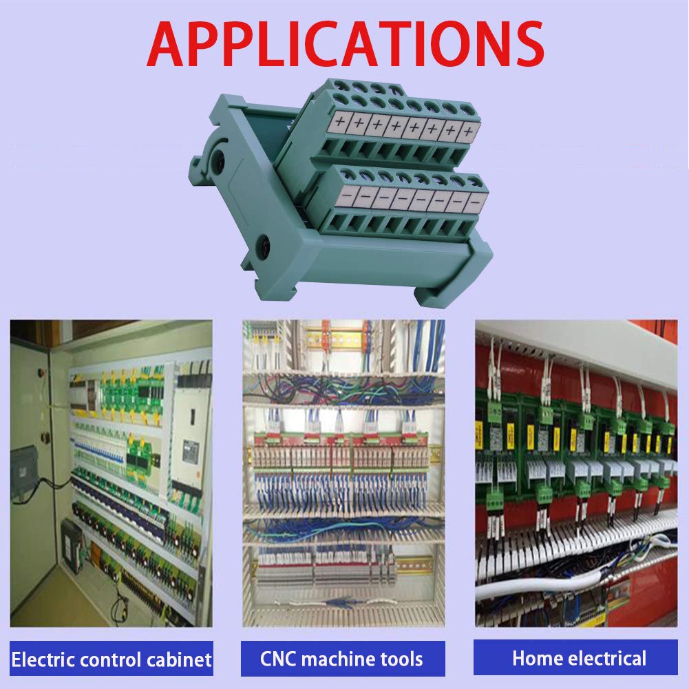 Anmbest 2 In 8 Out Terminal Blocks Module, 25A Din Rail And Panel Mounting Power Distribution Breakout Board For Plc Servo Power