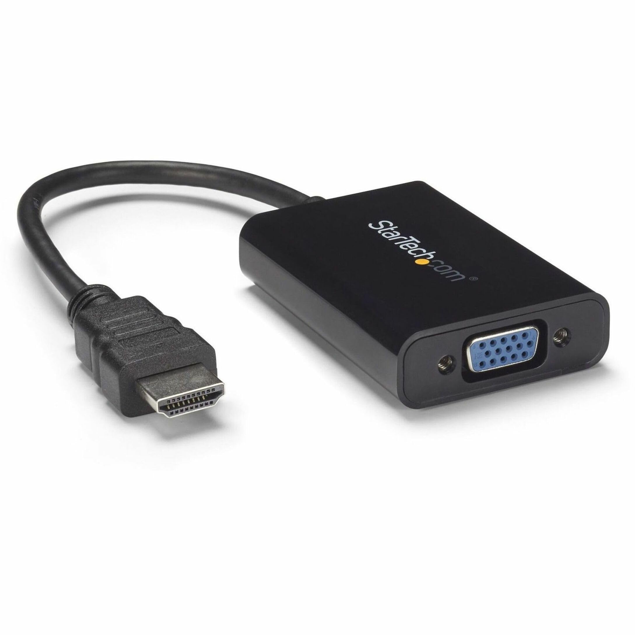 StarTech.com HDMI to VGA Adapter - 1920x1080 - HDMI Converter with Audio Output - VGA to HDMI Monitor Adapter (HD2VGAA2),Black