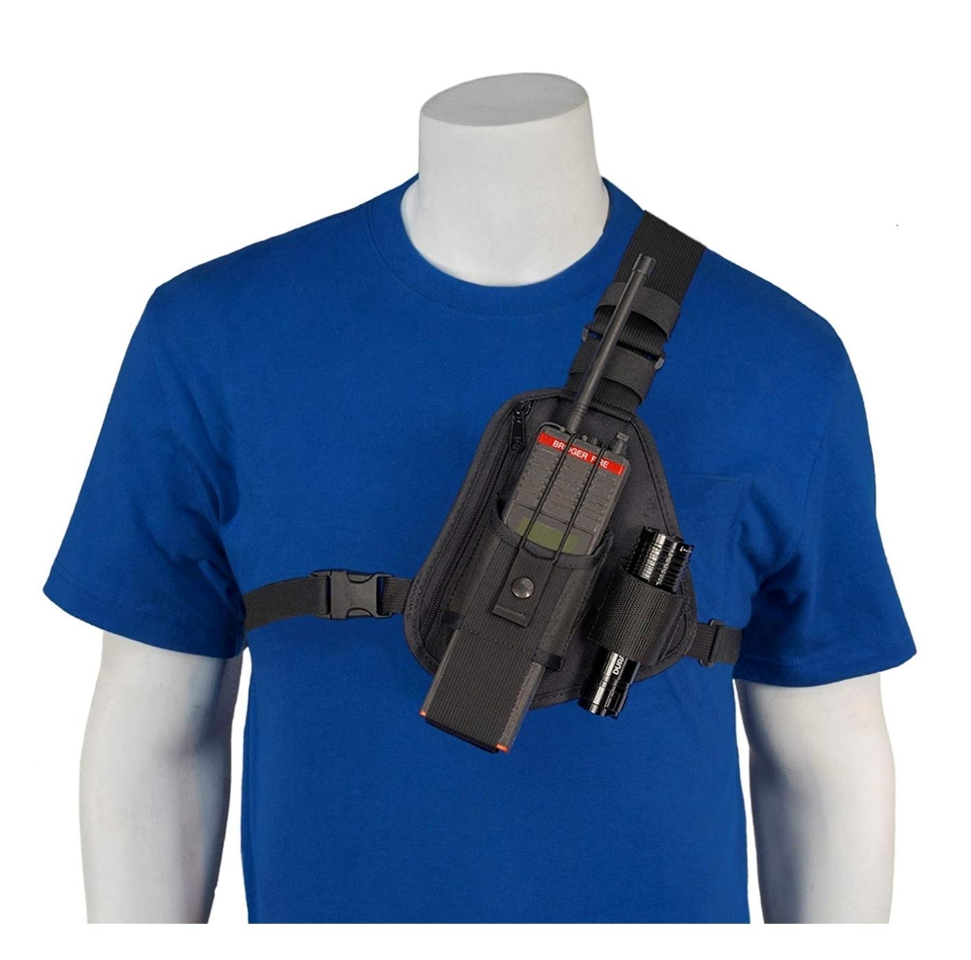 Holsterguy Rch-101U Universal Radio Chest Harness Shoulder Holster Pack - Adjustable Single Pouch For Two-Way Radios, Motorola A