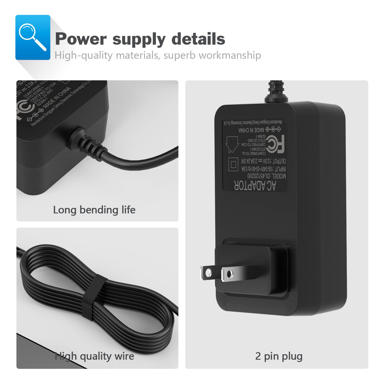 12V 2A Laptop Charger For Gateway Power Cord, Computer Wall Charger Gateway Gwtn116 1 Gwtc116 1 Gwtc116 2 Gwtn116 3 Gwtn141 1 Gw