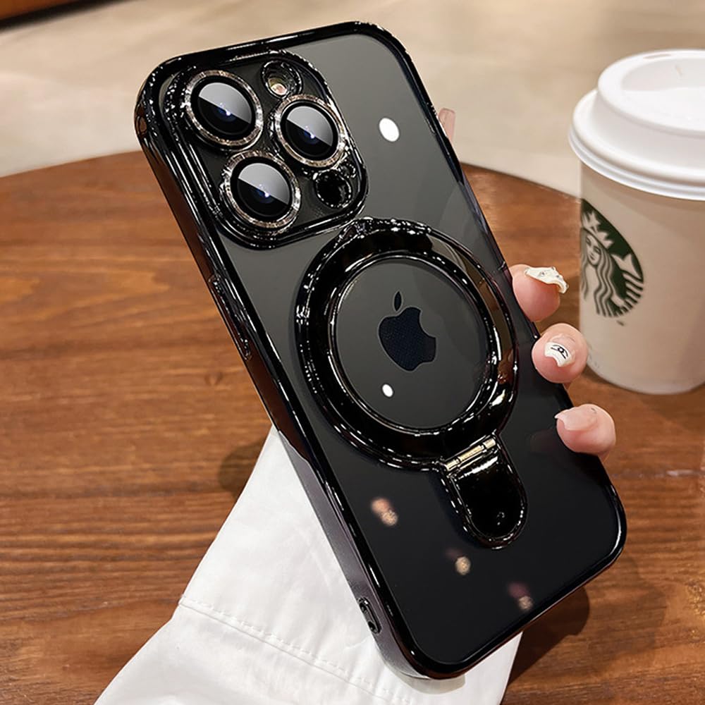 Zinlyuen Magnetic Ring Case For Iphone 16 Pro Max Case Kickstand Compatible With Magsafe Built In Camera Lens Protector Shockpro