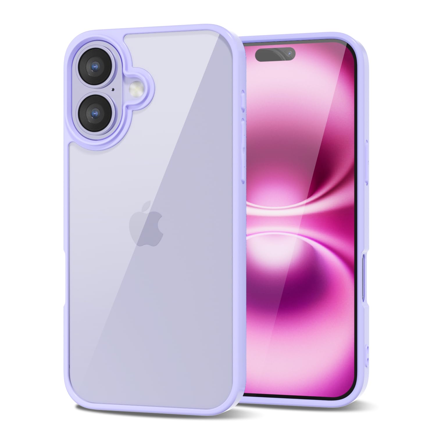 Loeoel For Iphone 16 Plus Case Clear, Transparent Hybrid 16 Plus Phone Case [Hard Plastic & Soft Silicone Bumper] Acrylic Non Ye