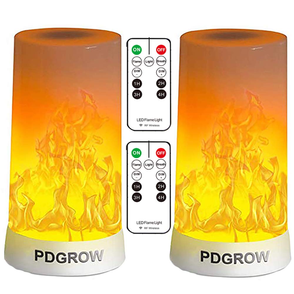Led Flame Lights With Remote Timer, Pdgrow Flame Lamp 4 Modes Usb Rechargeable Fire Lights Indoor Campfire Outdoor Decorative La