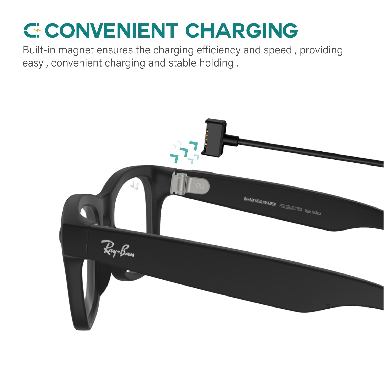 Tusita Charger Cable Compatible With Ray Ban Stories Smart Glasses   1M