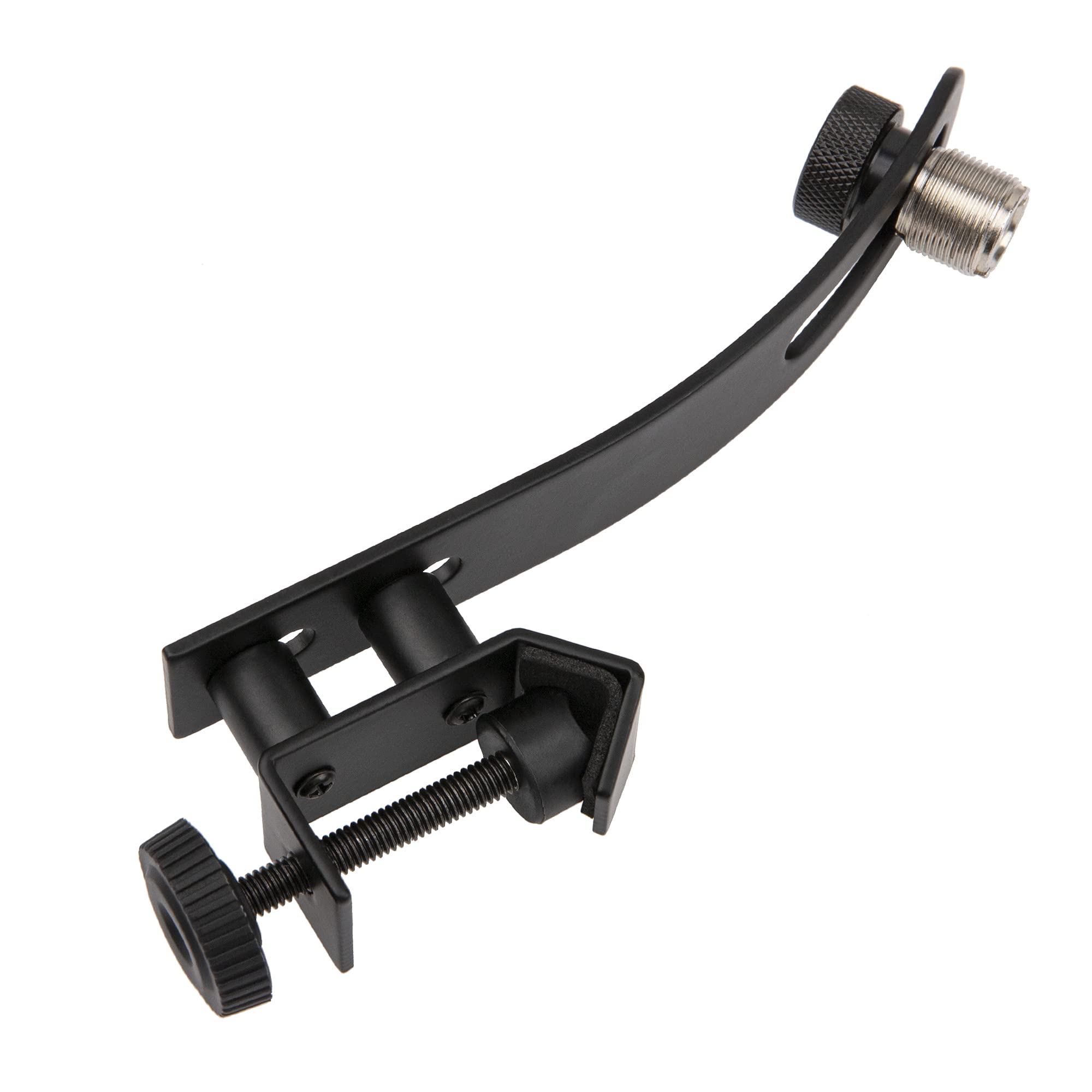 1Pcs Yootones Drum Microphone Shockproof Clip Rim Mount Holder Metal Universal Mic Set Clamp Adjustable (Black)