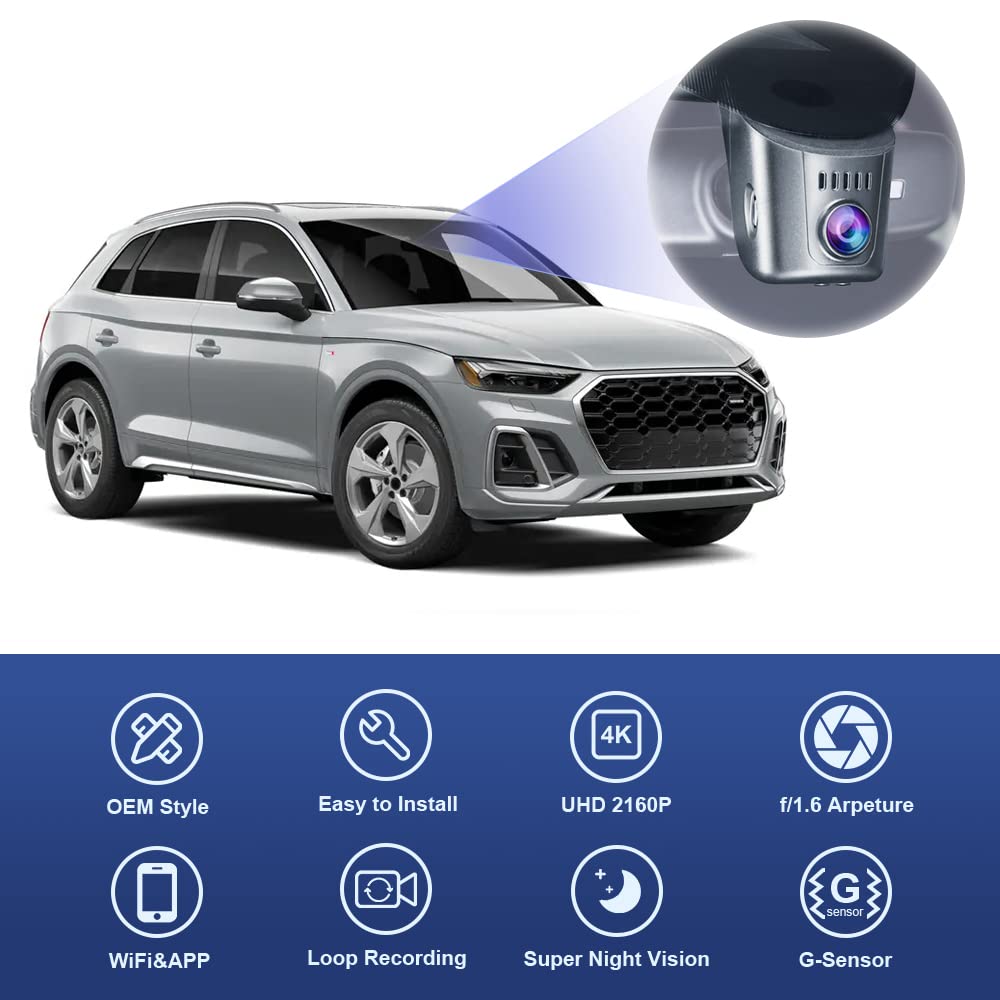 Fitcamx 4K Dash Cam Adapts For Audi 2019 2020 2021 2022 2023 2024 A4 A6 Allroad A3 A5 Q5 S4 S6 Q7 A8 S8 Tt A7 S5 Q3 S3 S7 Rs3 Rs